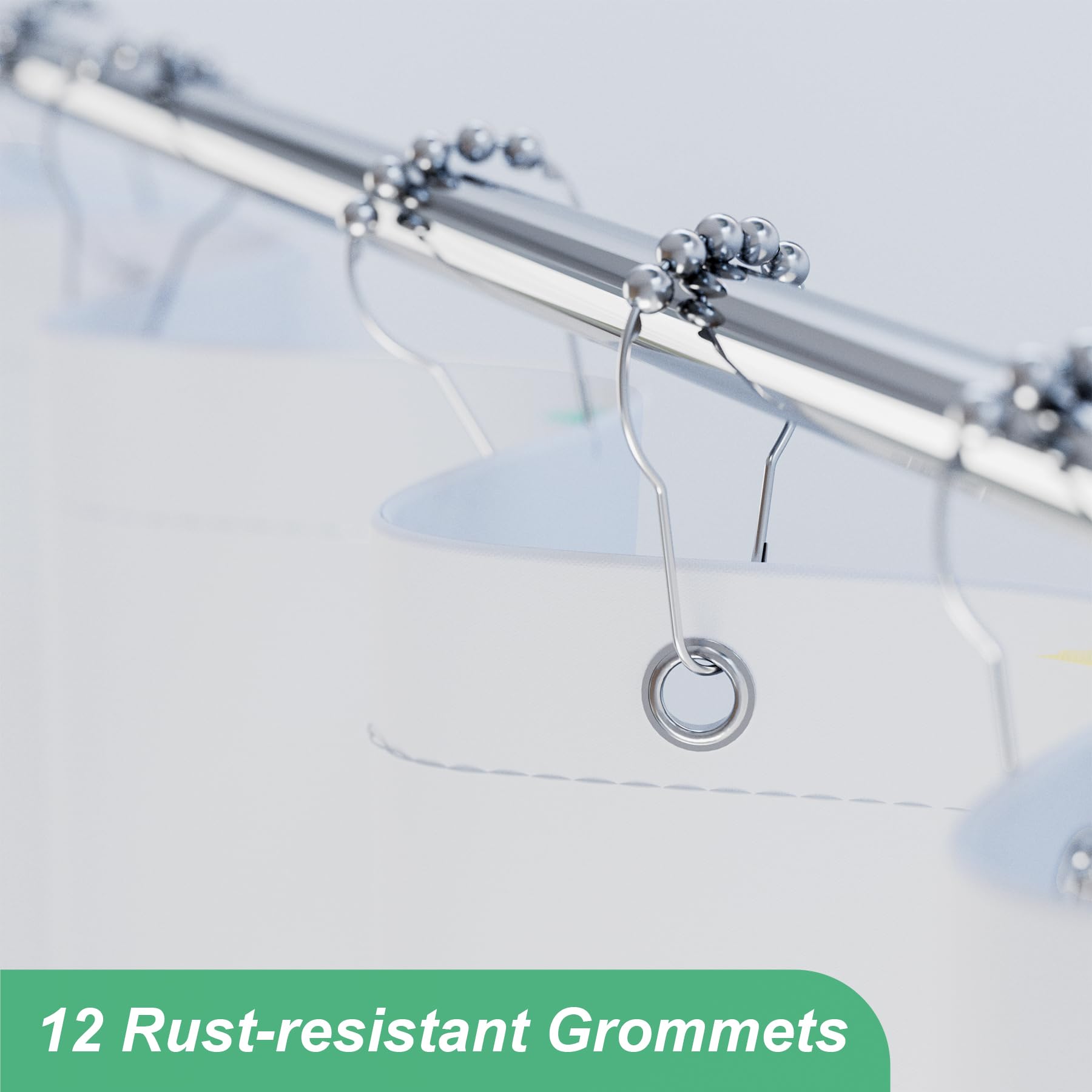 Amazerbath Shower Curtain, Washable Cute Kitty Carnival Cloth Shower Curtain Set With 12 Metal Hooks, Kawaii Waterproof Fabric B