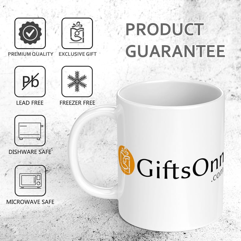 GiftsOnn Personalized White Coffee Mug 330 ml - Personalized Mug, Customized Mug, Photo Mug for Rakhi, Gifts for Brother, Rakhi