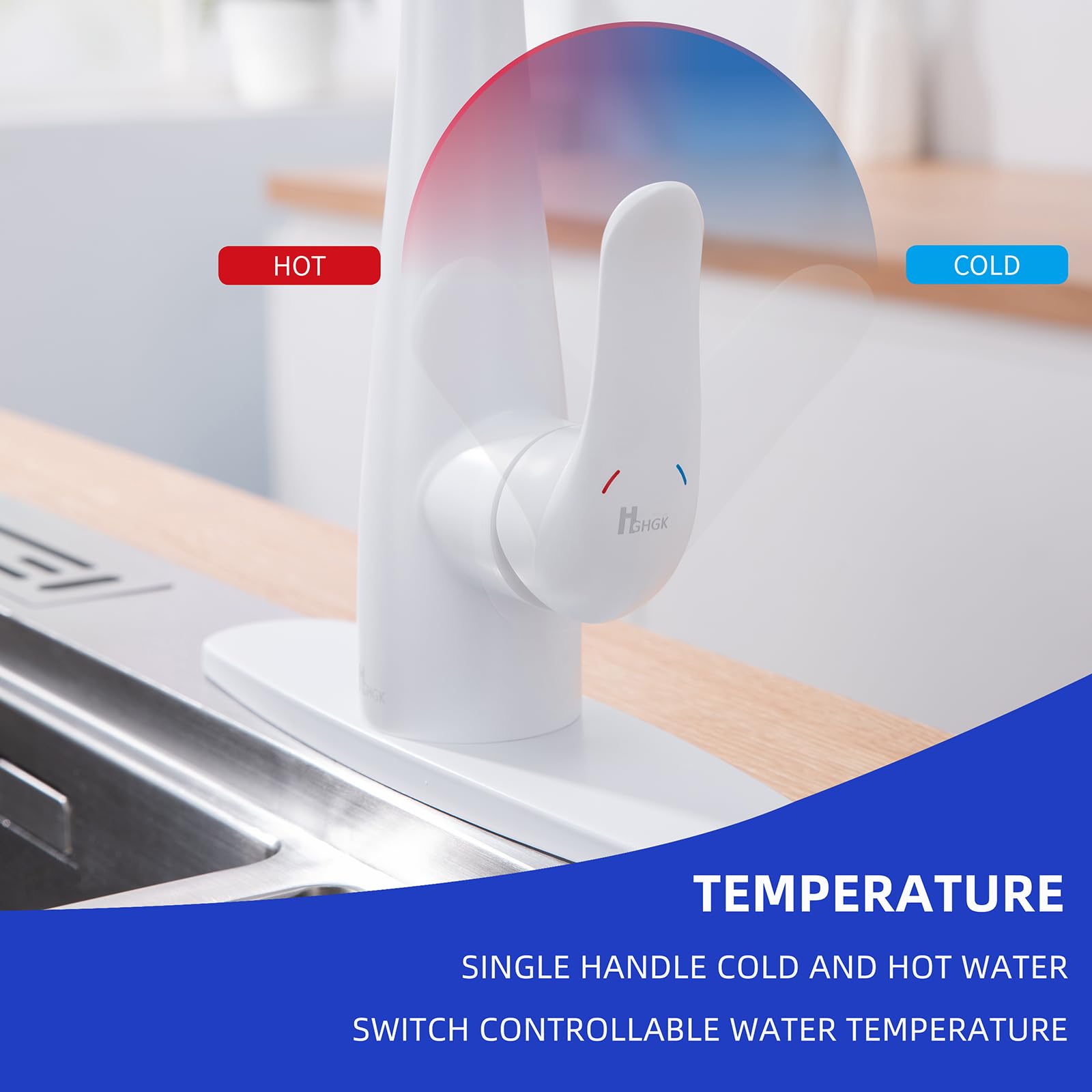 Hghgk Kitchen Faucet With Soap Dispenser And Pull Down Sprayer - Stainless Steel Single Handle Kitchen Sink Faucet, 1 Or 3 Hole