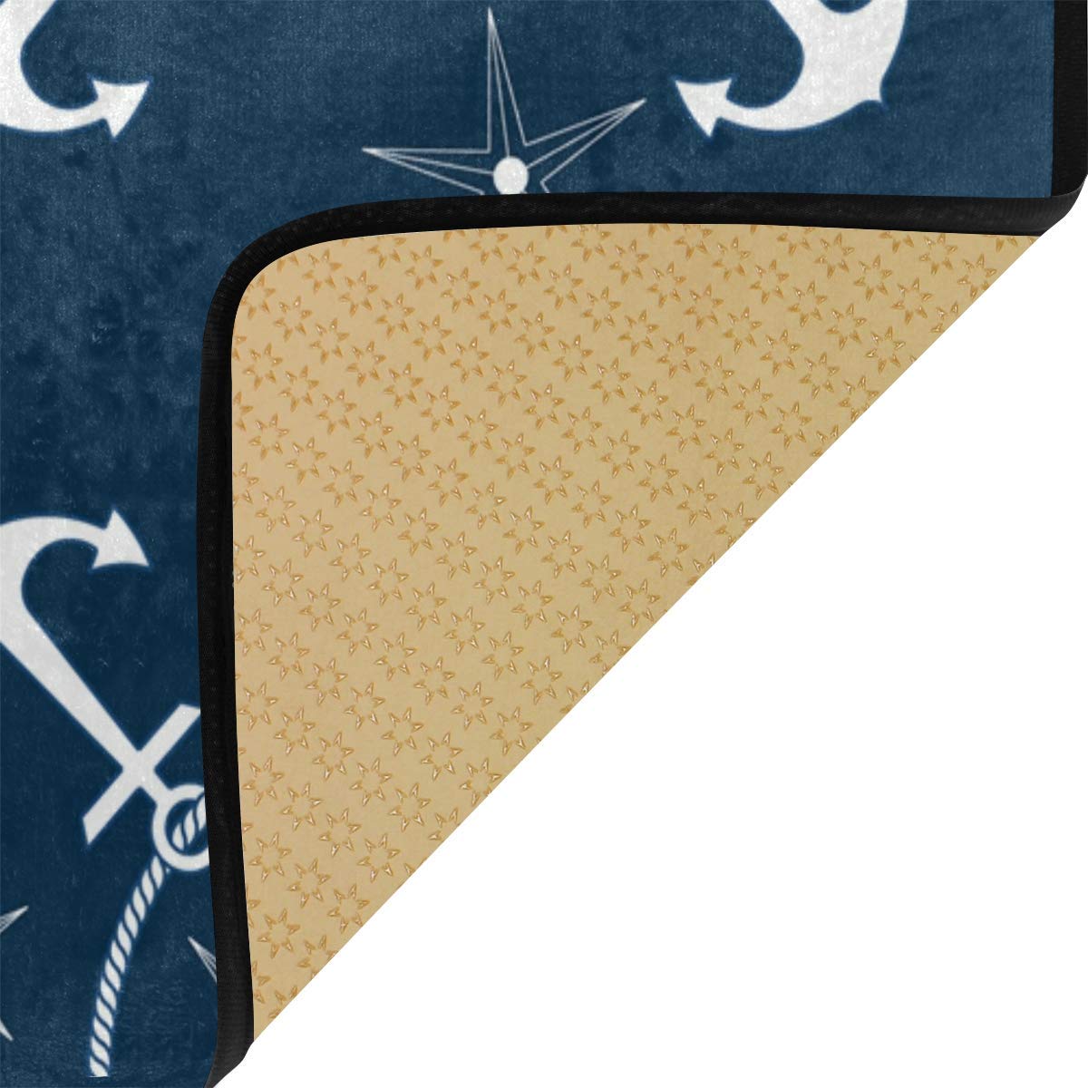 Kitchen Rugs Retro Nautical Anchors Navy Design Non-Slip Soft Kitchen Mats Bath Rug Runner Doormats Carpet For Home Decor, 39''