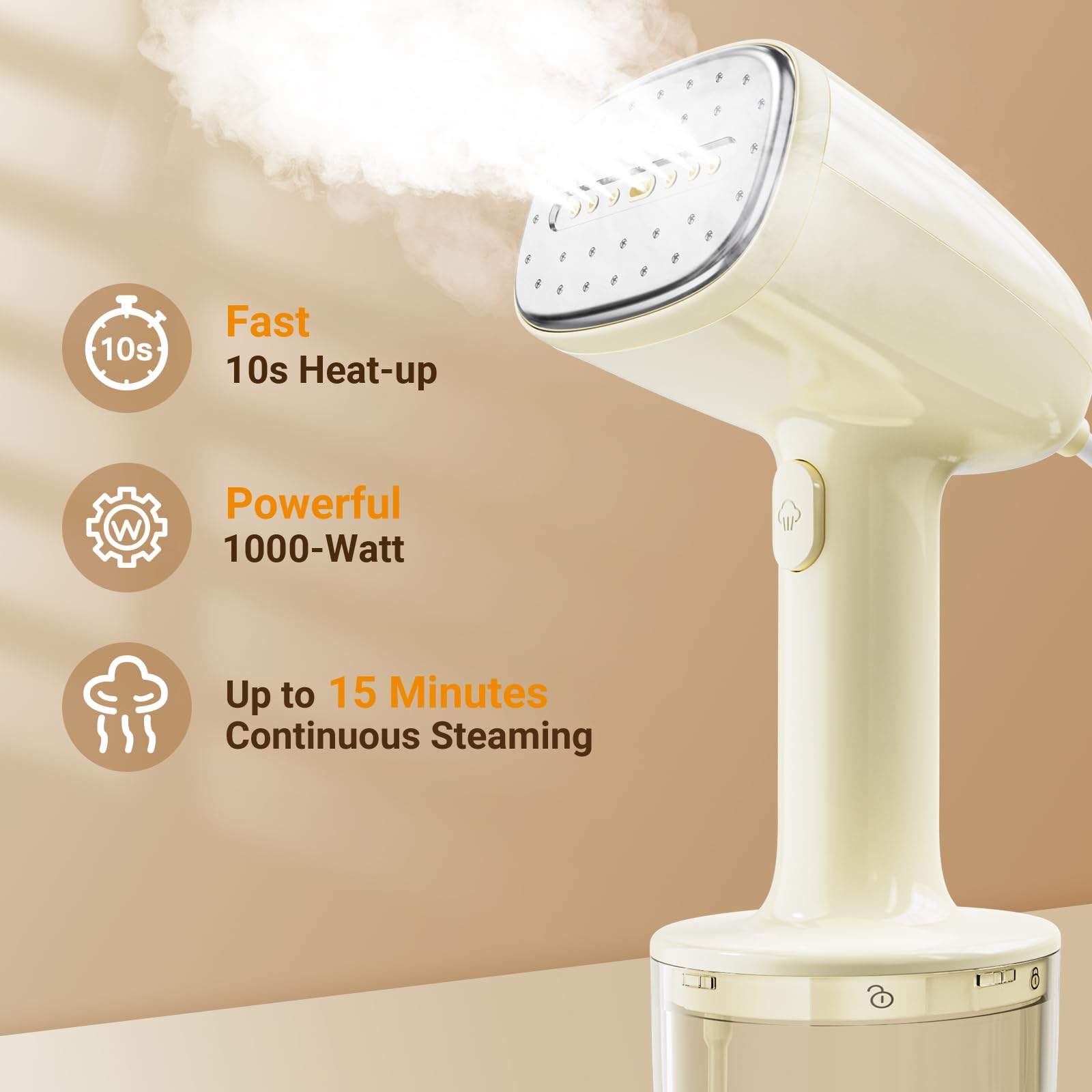 Hiyakoi Steamer For Clothes, Handheld 10-Second Fast Heat-Up Clothes Steamer, Portable Travel Steamer Iron For Clothes Wrinkles