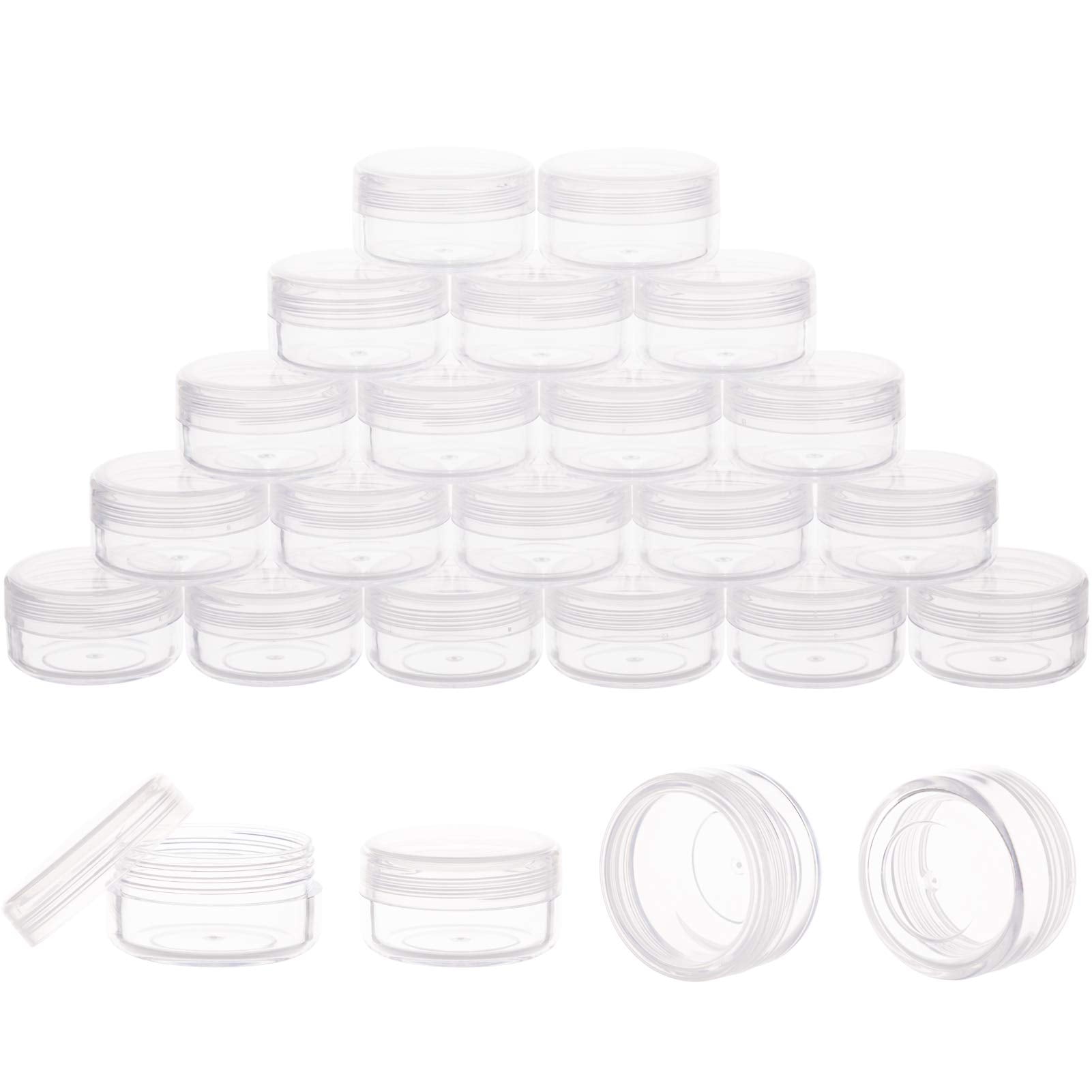 10 Gram Sample Containers With Lids, 10Ml Sample Jars, 40 Pcs Small Cosmetic Sample Containers For Makeup, Lotion, Eye Shadow, L