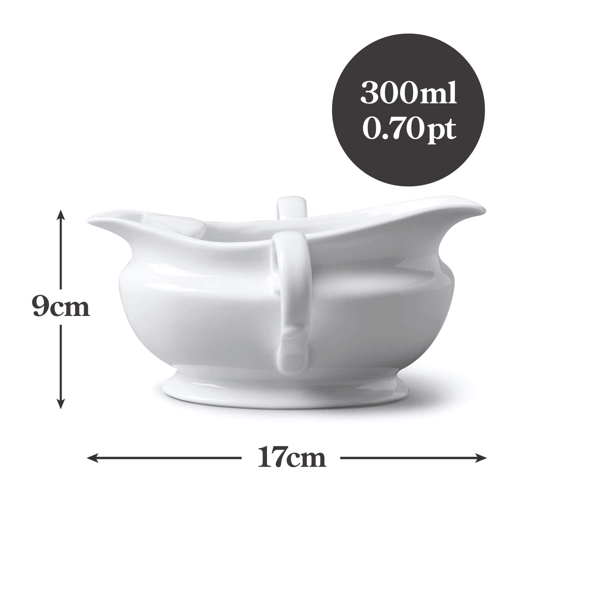 Wm Bartleet & Sons 1750 T308 Traditional Porcelain Gravy Fat Separator Boat 300Ml-White, White
