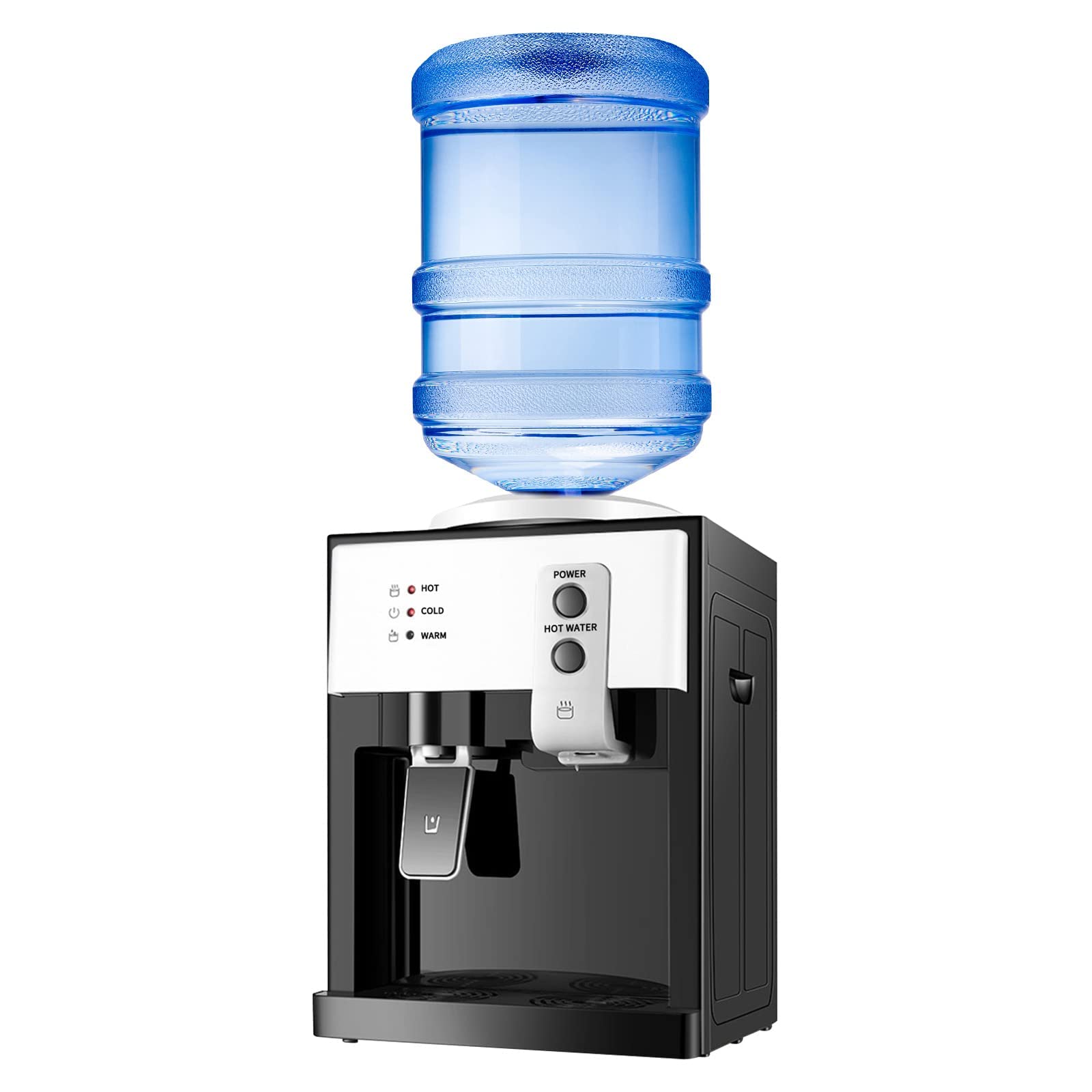 Top Loading Water Cooler Dispenser, Desktop Electric Hot And Cold Dispenser With 3 Temperature Settings, 1.1 To 5 Gallon Counter
