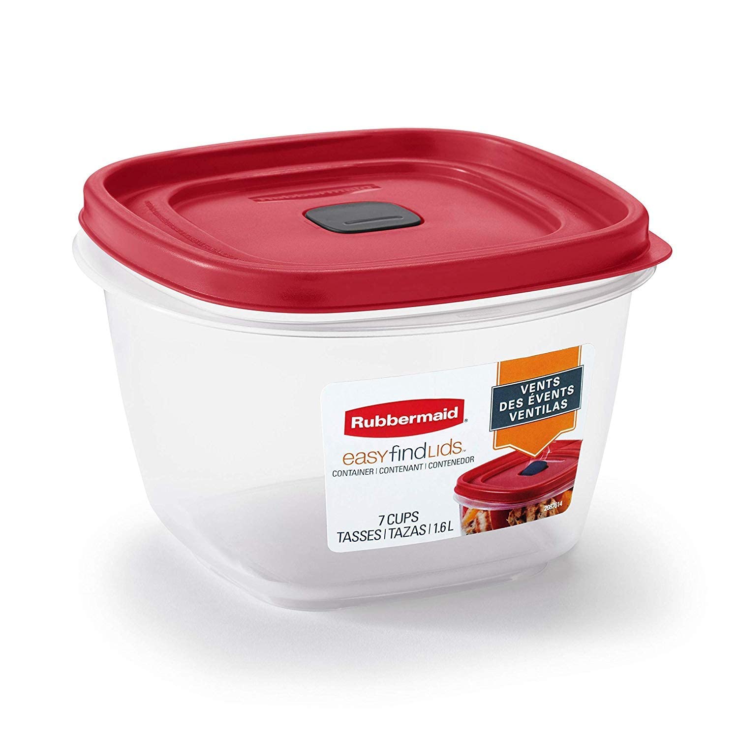 Rubbermaid 7 Cups Food Storage Container 3 Pack Clear