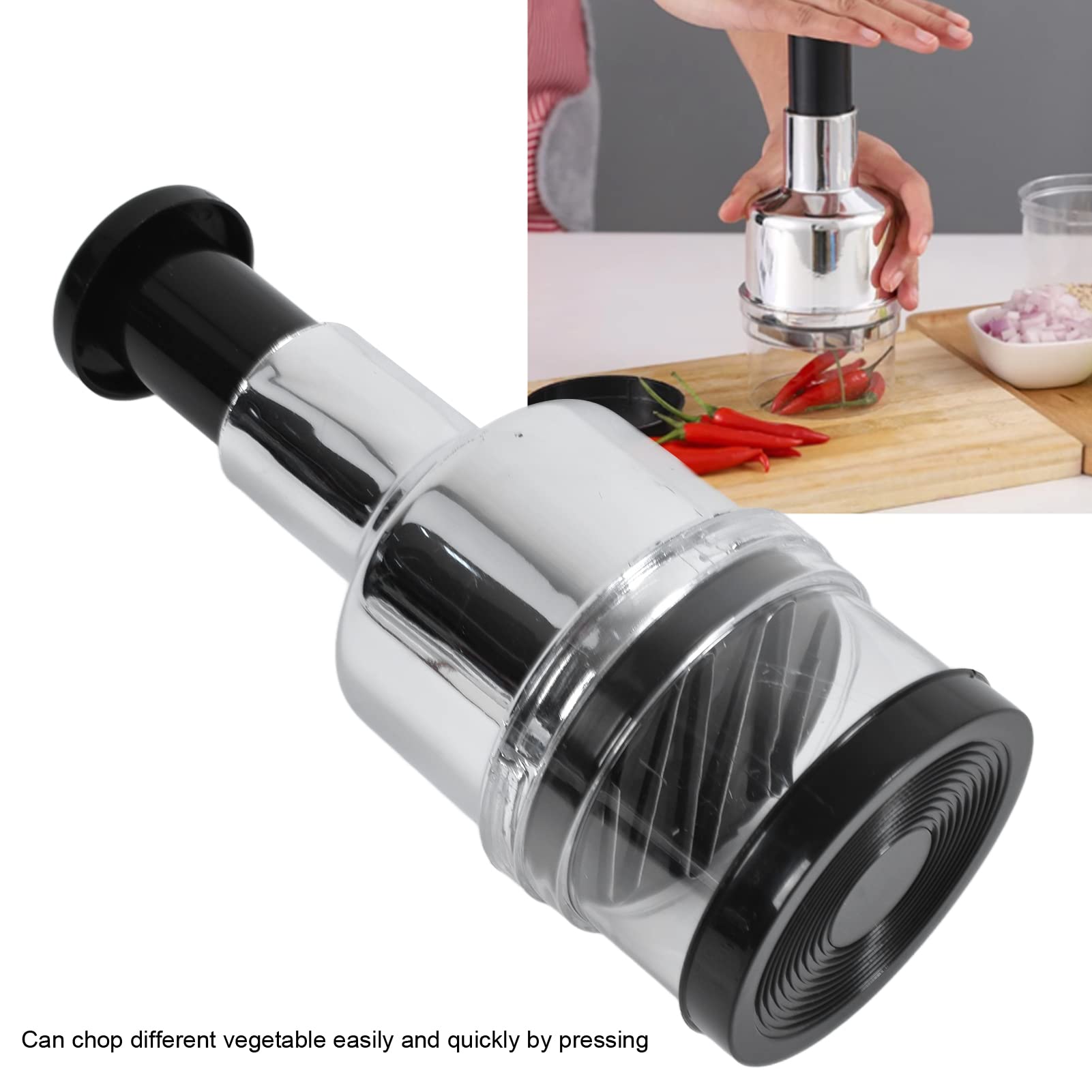 Chiciris Manual Food Chopper, Onion Chopper Hand For Vegetables, Stainless Steel Onion Press Chopper Hand Vegetable Chopper For
