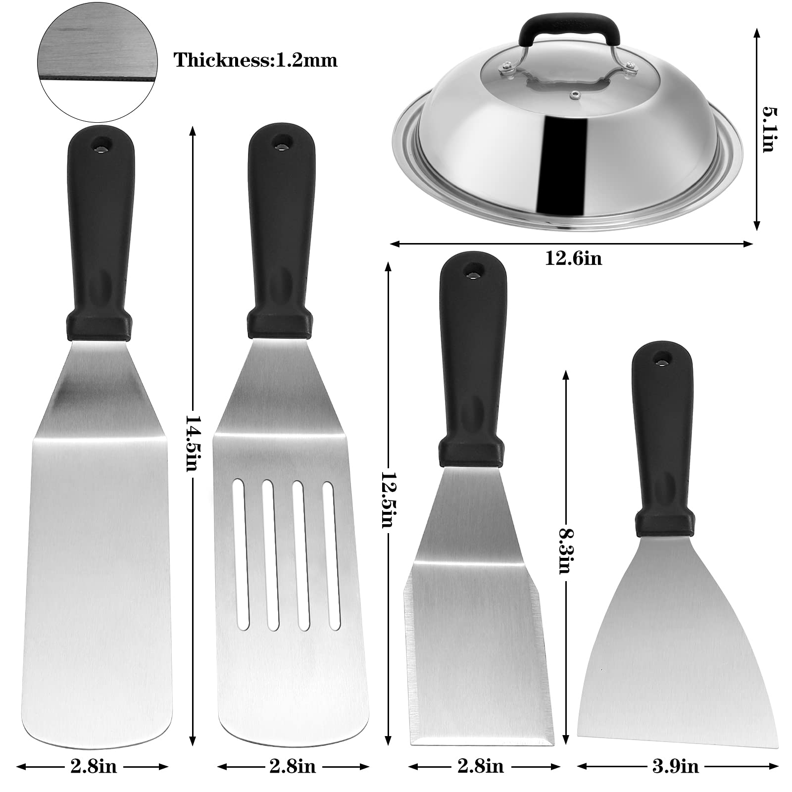 Griddle Accessories Compatible With Blackstone And Camp Chef, Flat Top Griddle Scraper Tool With Melting Dome For Outdoor Cookin