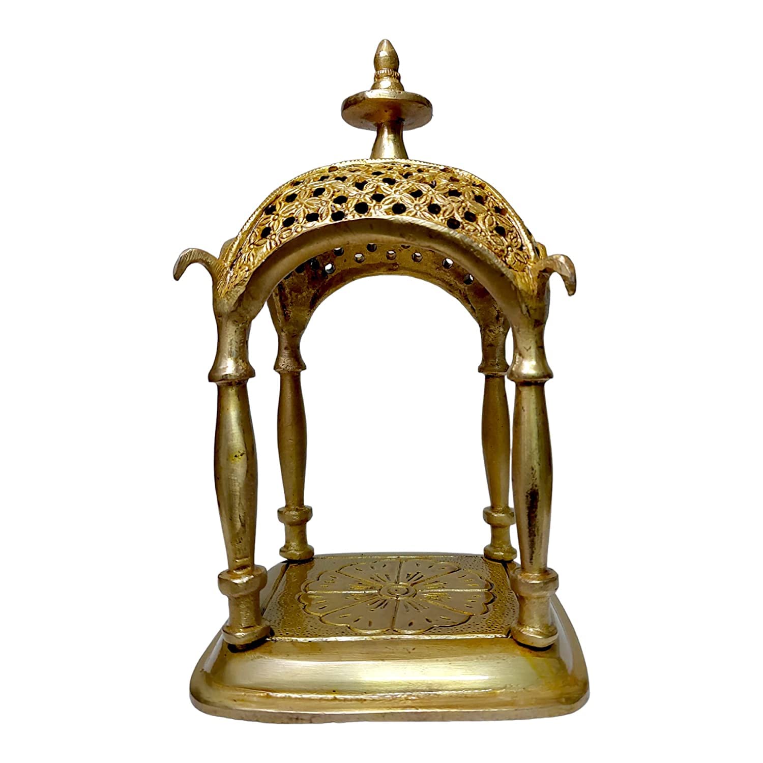 Aargkraft Brass Laxmi Ganesh Ji Idol With Temple Showpiece Ideal For Home Office Pooja Decor | Lakshmi Ganesha Idol With Mandir