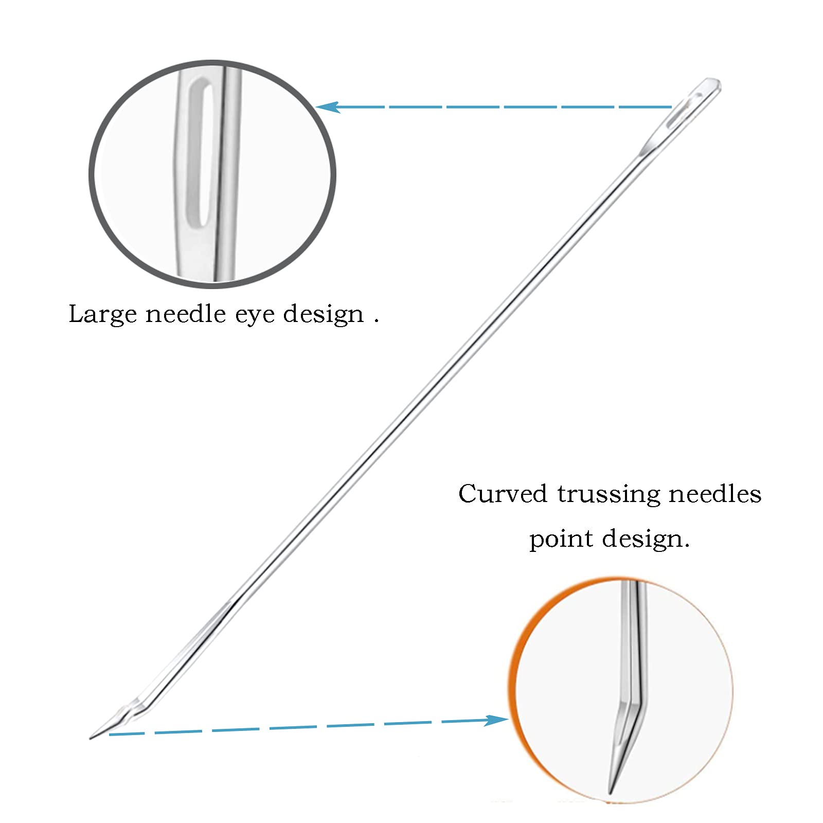 10Pcs Conventional Roasting Trussing Needles, For Stuffed Turkey, Chicken, Roasts And Rolled Meats Supplies