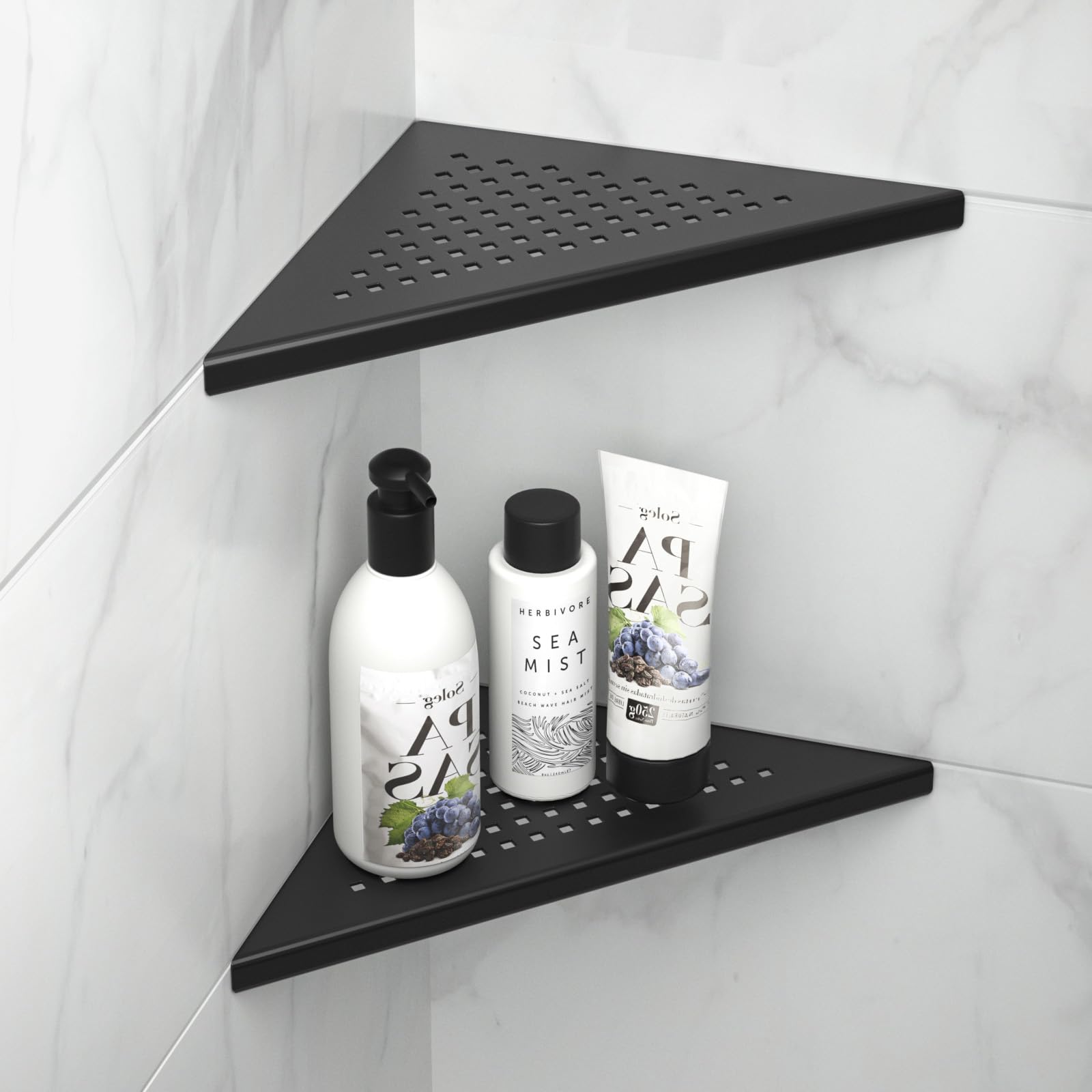 Bernkot 8'' Corner Shower Shelf 2 Pack, 304 Stainless Steel Grout In Bathroom Shelves, Recessed Shelf Rack For Tiled Wall (8'',