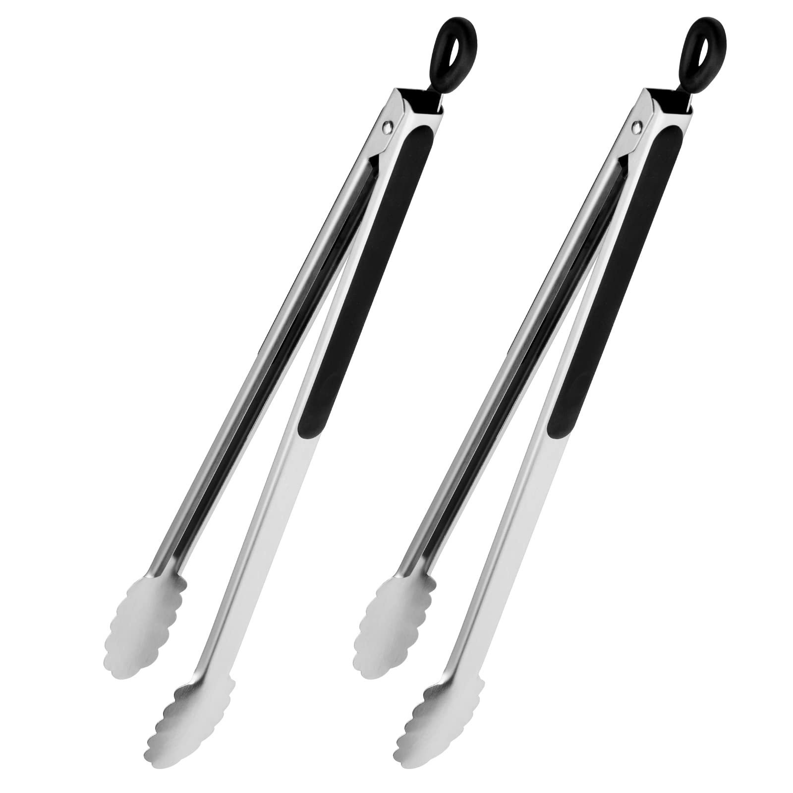 Grill Tongs, 17 Inch Extra Long Bbq Tongs, Premium Stainless Steel Metal Tongs For Cooking, Grilling, Charcoal, Barbecue/Bbq, Bu