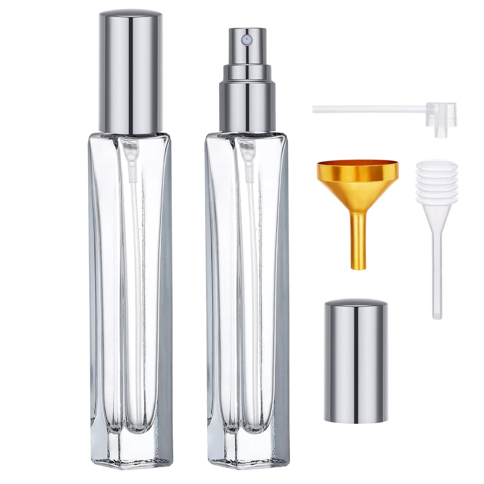 Segbeauty 0.34Oz Empty Travel Cologne Sprayer, 2Pcs 10Ml Small Perfume Spray Bottle Refillable, Gray Travel Perfume Atomizer Gla