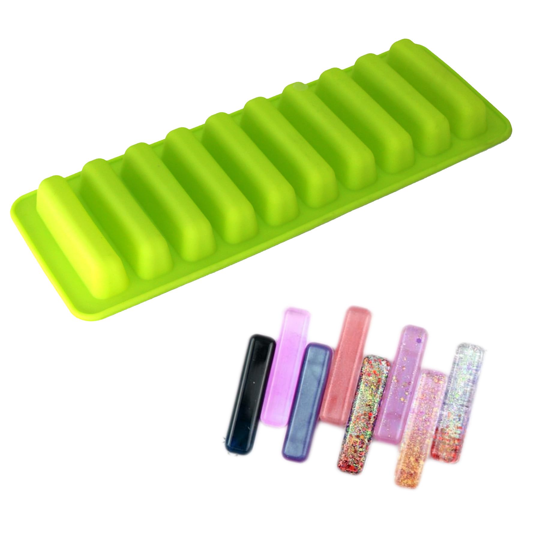 X-Haibei 3Inch Length Stick Bar Biscuit Chocolate Baking Jello Caramels Ice Cube Crayon Silicone Mold 1Oz Per Cell