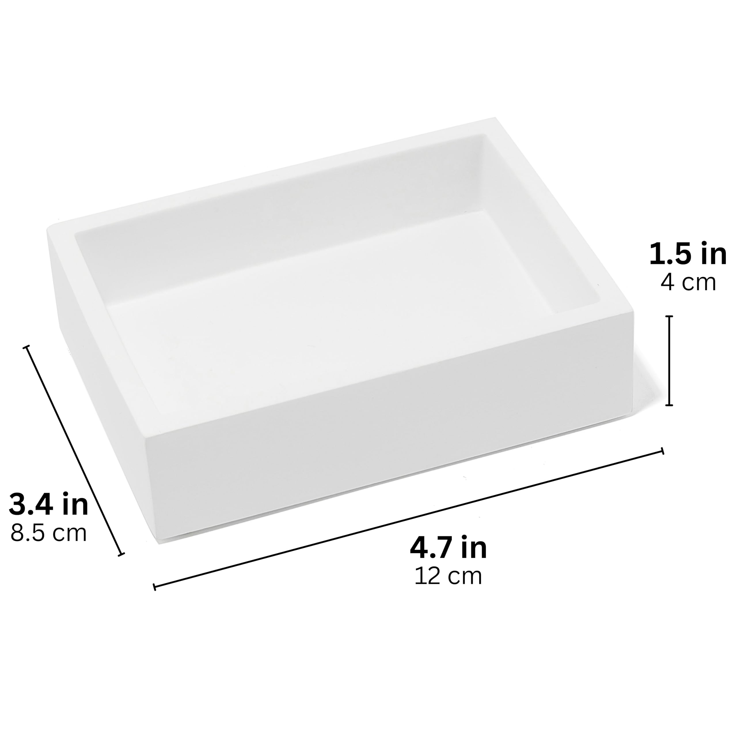 Yew Design - Matte White Square Soap Dish for Bathrooms and Kitchens