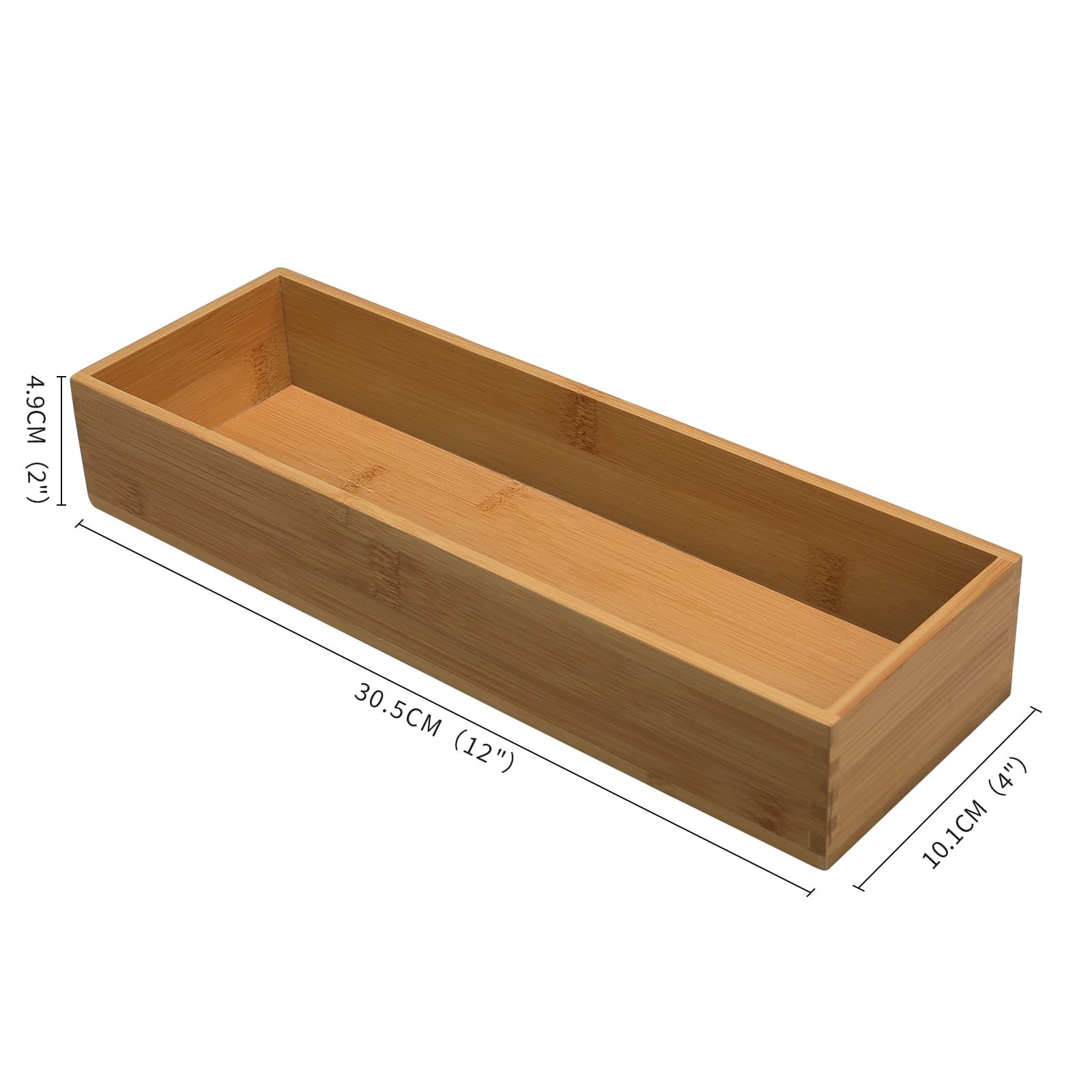 Syaoyi Bamboo Drawer Organizer - Kitchen Drawer Utensil Organizer Office Supplies Desk Organizer Makeup Silverware Tray Flatware