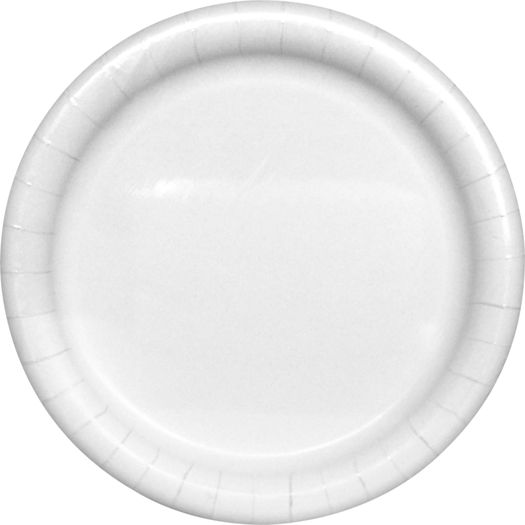 Ajm Premium Coated Round Paper Plates, 9'' Diameter, White, Pack Of 125