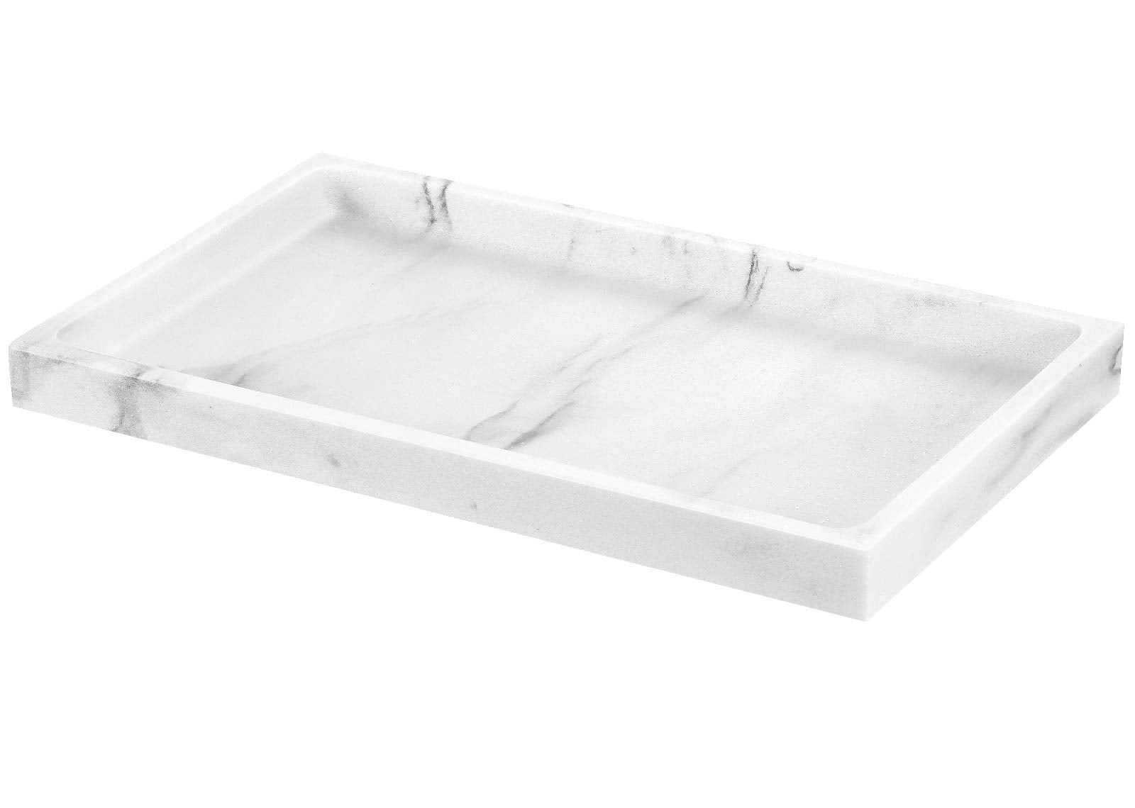Luxspire Bathroom Vanity Tray, Resin Dresser Jewelry Ring Dish Tank Storage Kitchen Sink Countertop Organizer Plate Holder For P