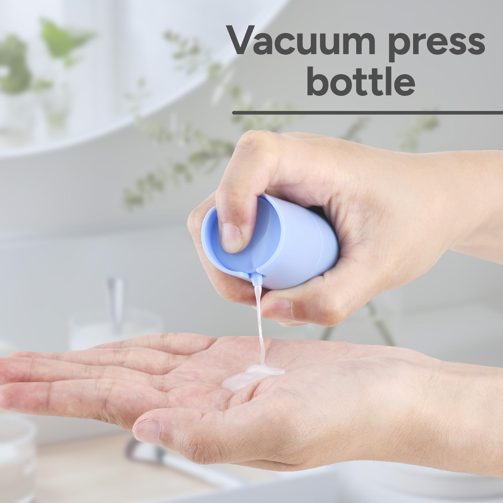 Lulupack 1 Oz Airless Pump Bottles, Travel Lotion Container, Skincare Containers For Moisturizer (Plastic, Matte Blue, 3Pcs)