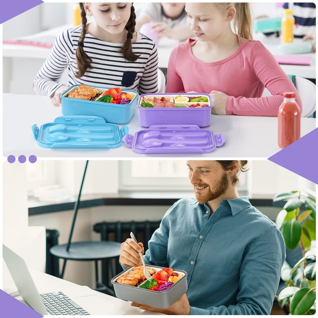 Lovina Bento Boxes For Adults - 1100 Ml Bento Lunch Box Container For Kids With Spoon & Fork - Durable Perfect Size For On-The-G