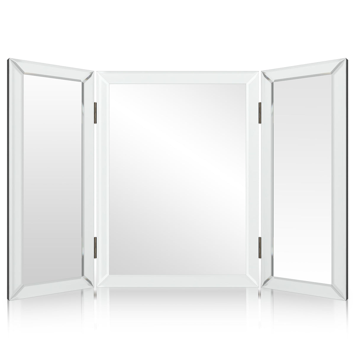 Houseables 3 Way Mirror, Trifold Vanity Mirrors, 21'' X 31'', 360 Degree View, Tri Fold, Triple Sided, 3Way, Table Top, Wall Mou