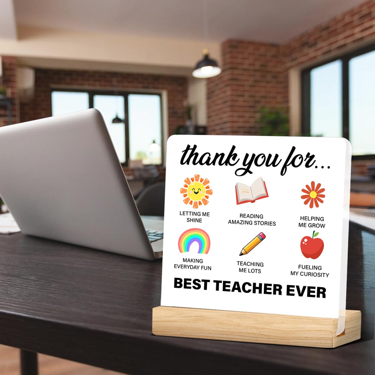 Teacher Appreciation Gifts Thank You Teacher Gifts Best Teacher Ever Gifts Acrylic Desk Plaque Sign