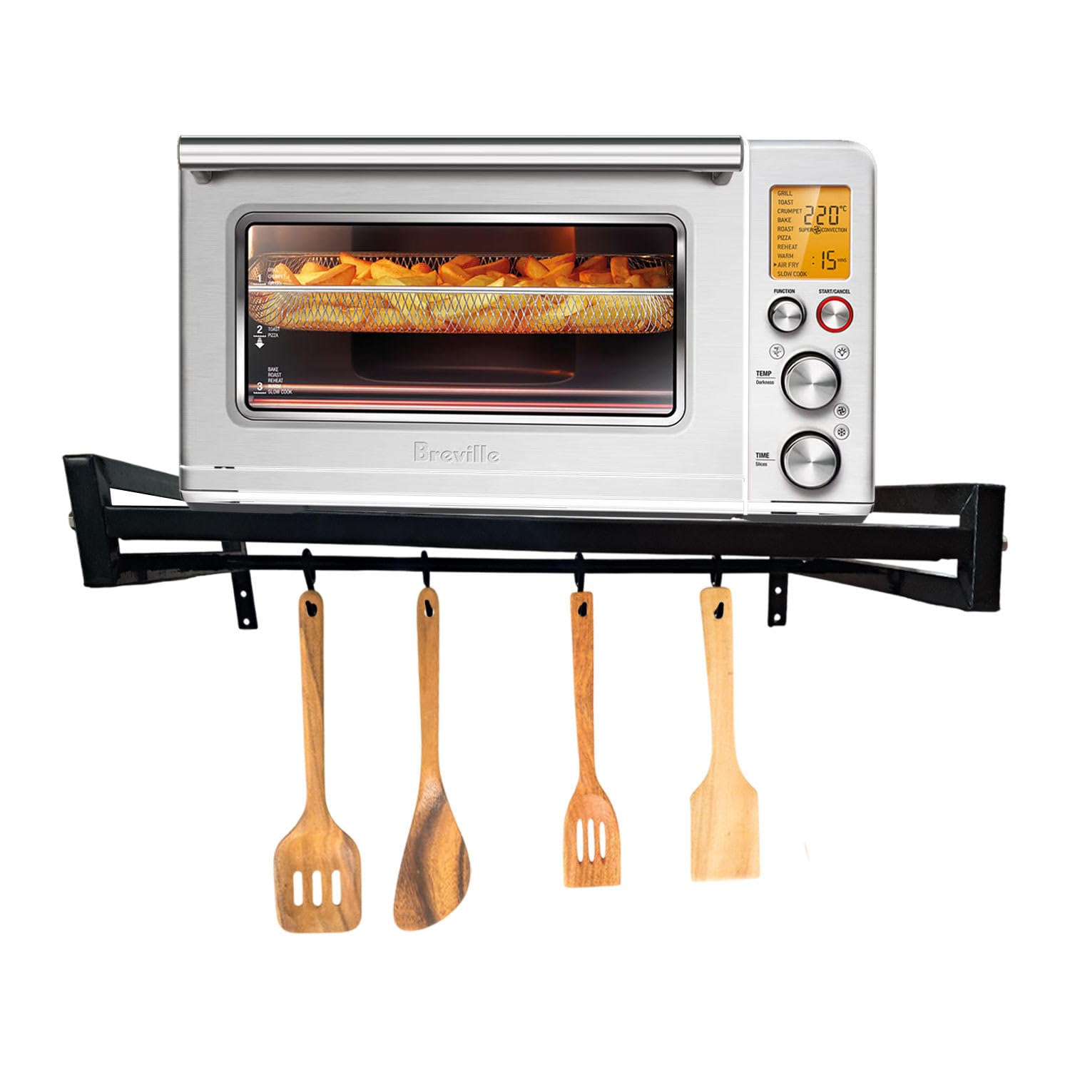 A To Z Hub Gt Multipurpose Wall Mount Microwave Oven Rack - Metal Holder Storage Stand - Cooker Utensils Dish Shelf Organizer Wi