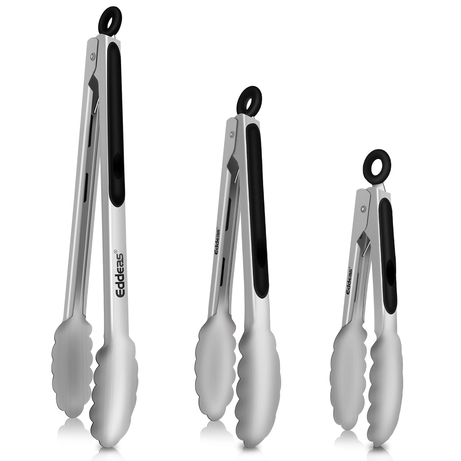 Tongs For Cooking - Heat Resistant 600 Degrees Stainless Steel Kitchen Tong,Heavy Duty Metal Locking Tongs - Perfect For Food,Sa