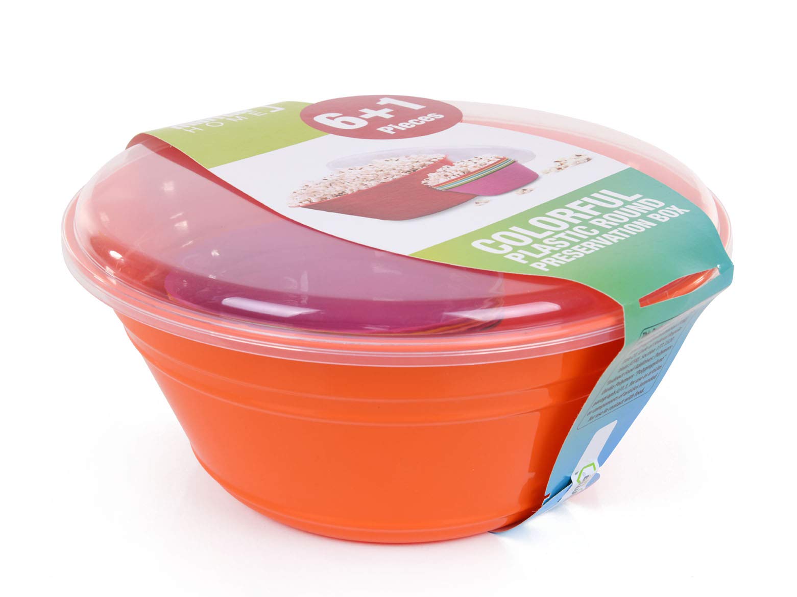 Mintra Home Snack Bowls (Popcorn Bowl Set, Orange)
