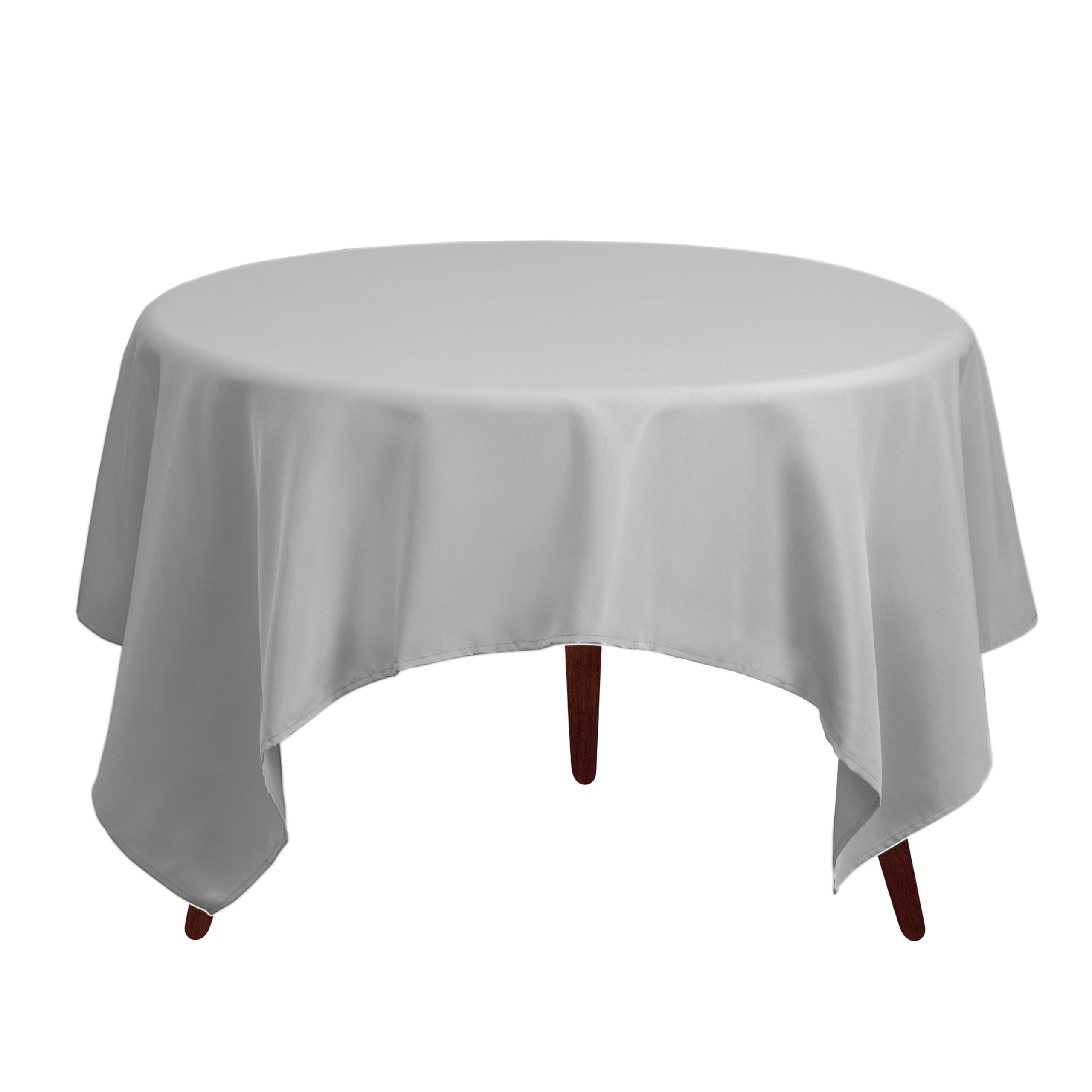 Gee Di Moda Square Tablecloth - 52 x 52 Inch Charcoal Table Cloth for Small Square or Round Tables - Heavy Duty Washable Fabric