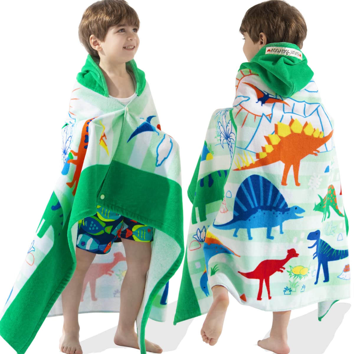 Kids Beach/Pool/Bath Hooded Towel, 30X50 Oversized Boys Girls Swim Surf Camping Hood Towel, Absorbent Cotton Cover Up/Poncho