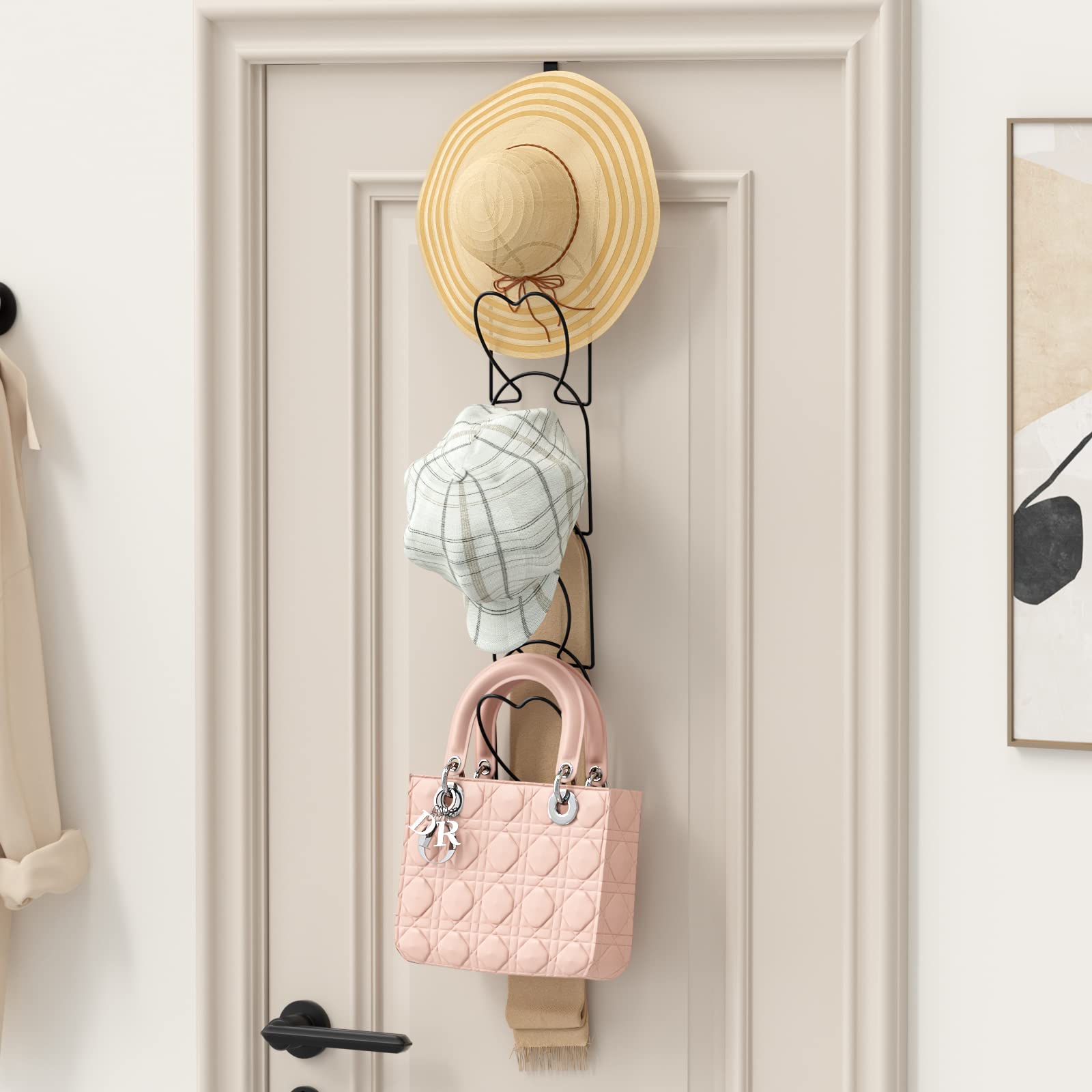 Linfidite 15 Pcs Hat Rack Baseball Cap Display Storage Rack Over Door Wall Mounted Hanging For Scarves Handbags Towels Clothes T