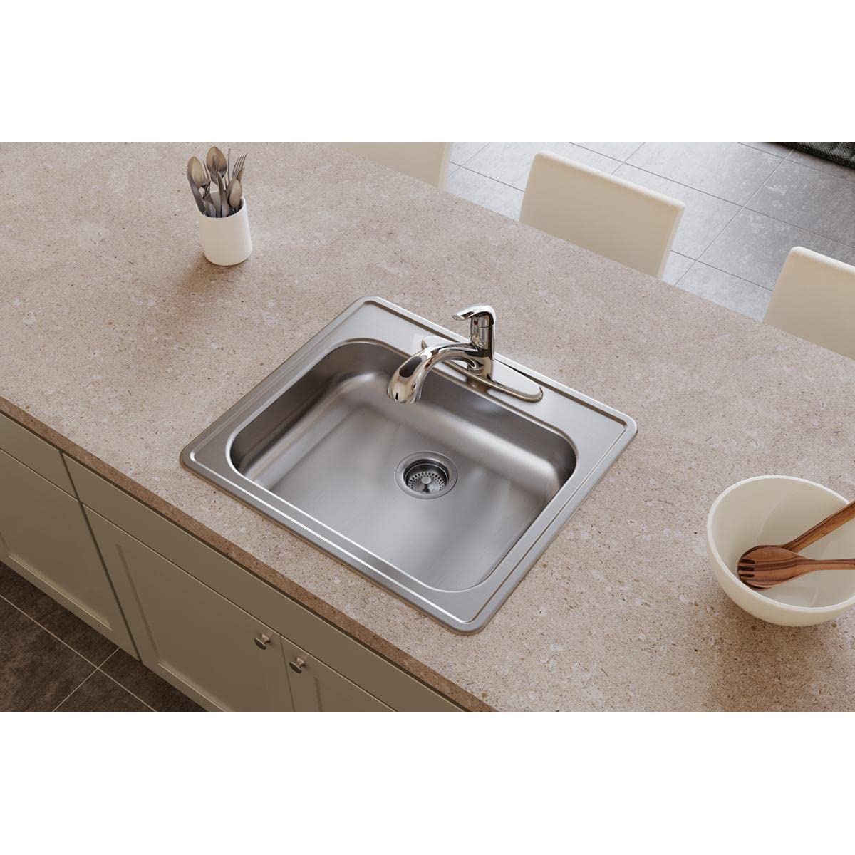 Elkay Dayton Stainless Steel 25'' X 22'' X 5-3/8'', Single Bowl Drop-In Sink
