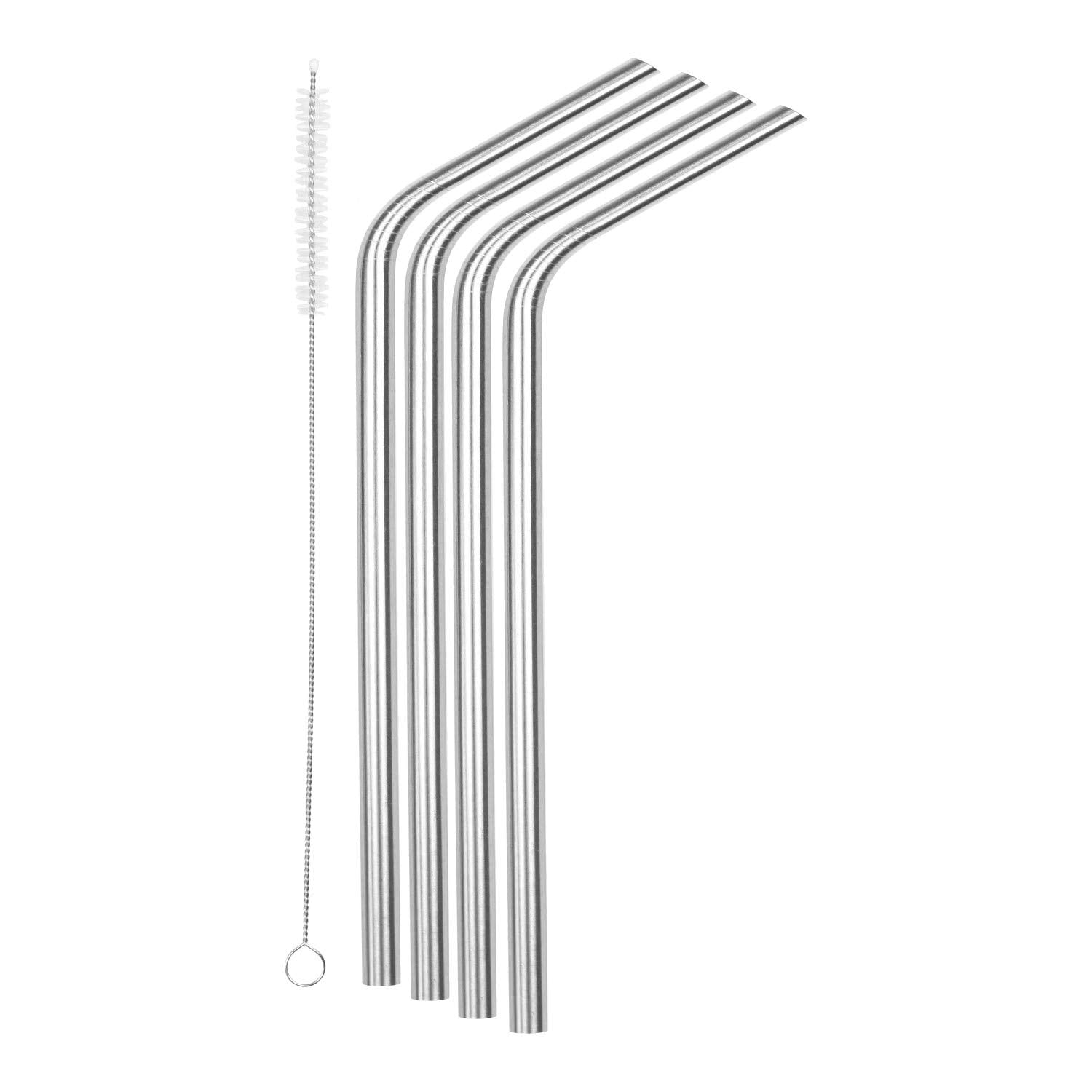 Sipwell 8.5    9.5Mm Bent Wide Stainless Steel Drinking Straws, 4-Pack - Dishwasher Safe & Durable Food Grade Metal Straws - Per