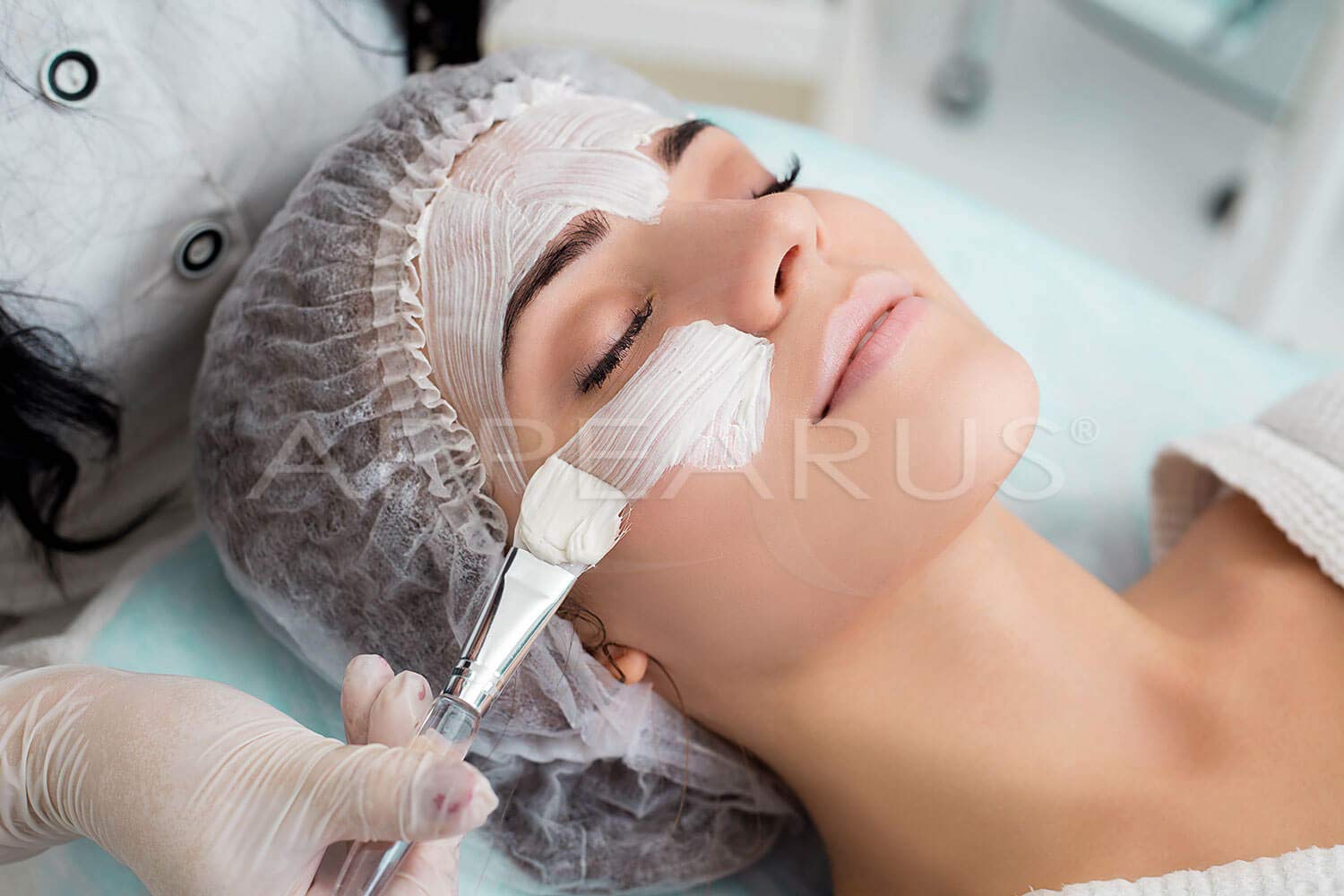 Appearus Facial Mask Silicone Mixing Bowl 6-Pc Set - Professional Spa Face Mask Mixing Tool (White)
