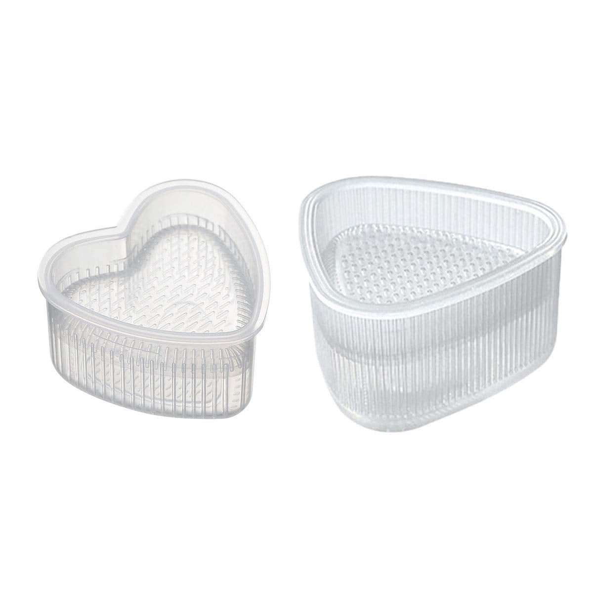 Pzrt 2Pcs Rice Ball Mold Food Press Sushi Mold Form Maker Diy Tool Sushi Tools Kitchen Gadgets (1 X L Triangle Shape + 1 X Heart