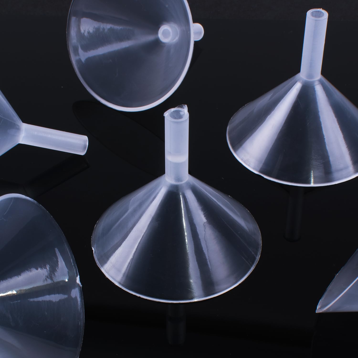 Super Z Outlet Small Clear Plastic Mini Funnels For Arts & Crafts Supplies By (12 Pack)
