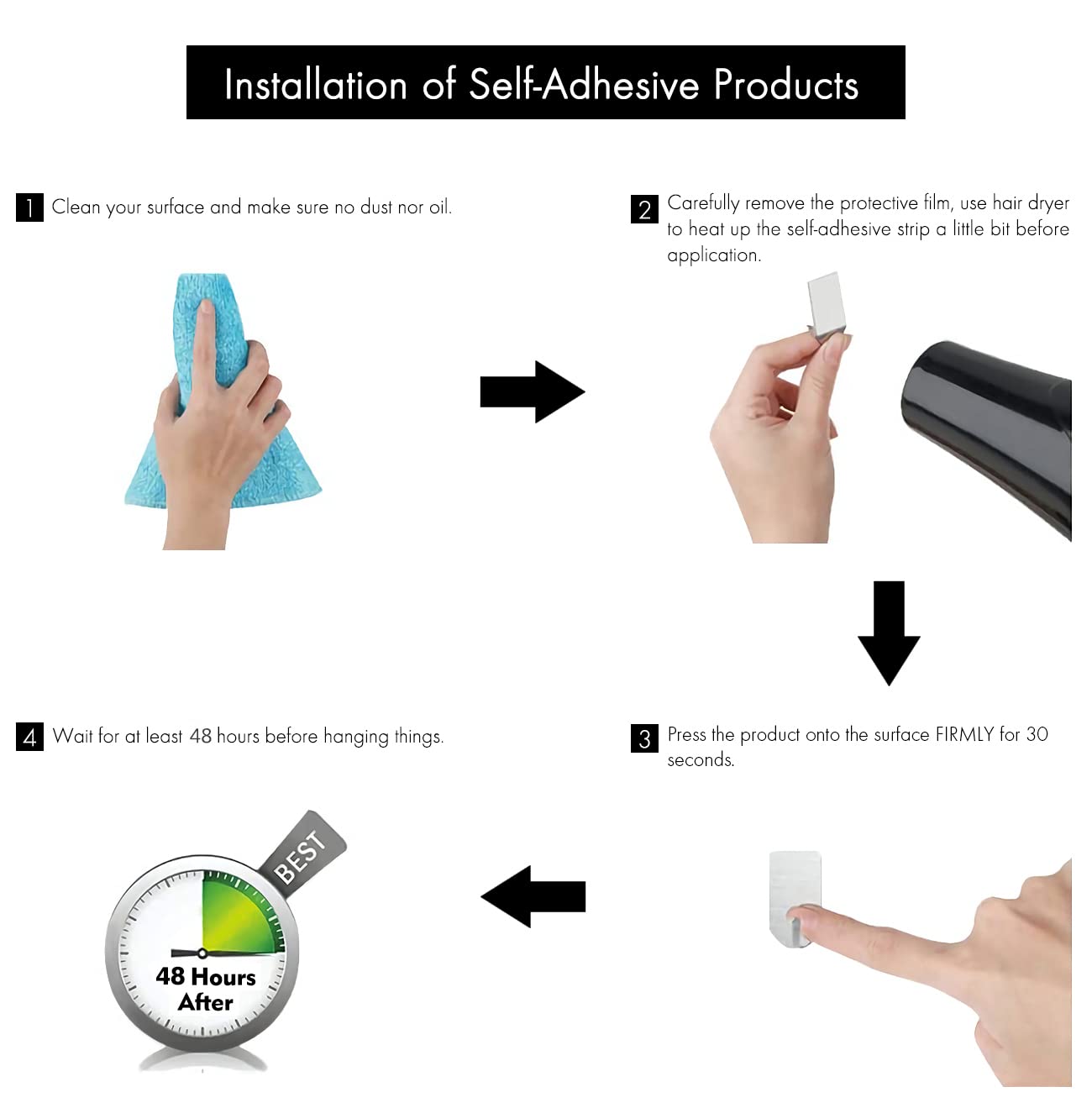KES Self Adhesive Towel Bar  No Drill Towel Bar 24-Inch for Bathroom Towel Hangers Stick on Sticky Towel Holder SUS304 Stainless Steel Rustproof Brushed Finish  A7000S60B-2