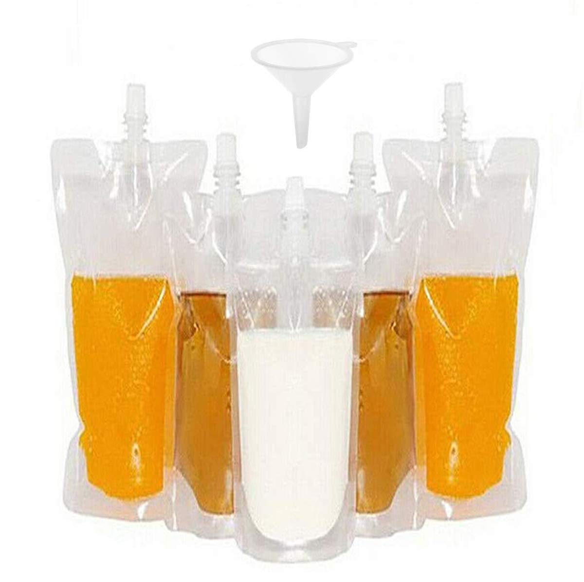 50 Beverage Bags, Transparent Smoothie Bag Container, Heavy-Duty Hand-Held Leak-Proof And Sealable Beverage Bag, 8.4Oz For Froze