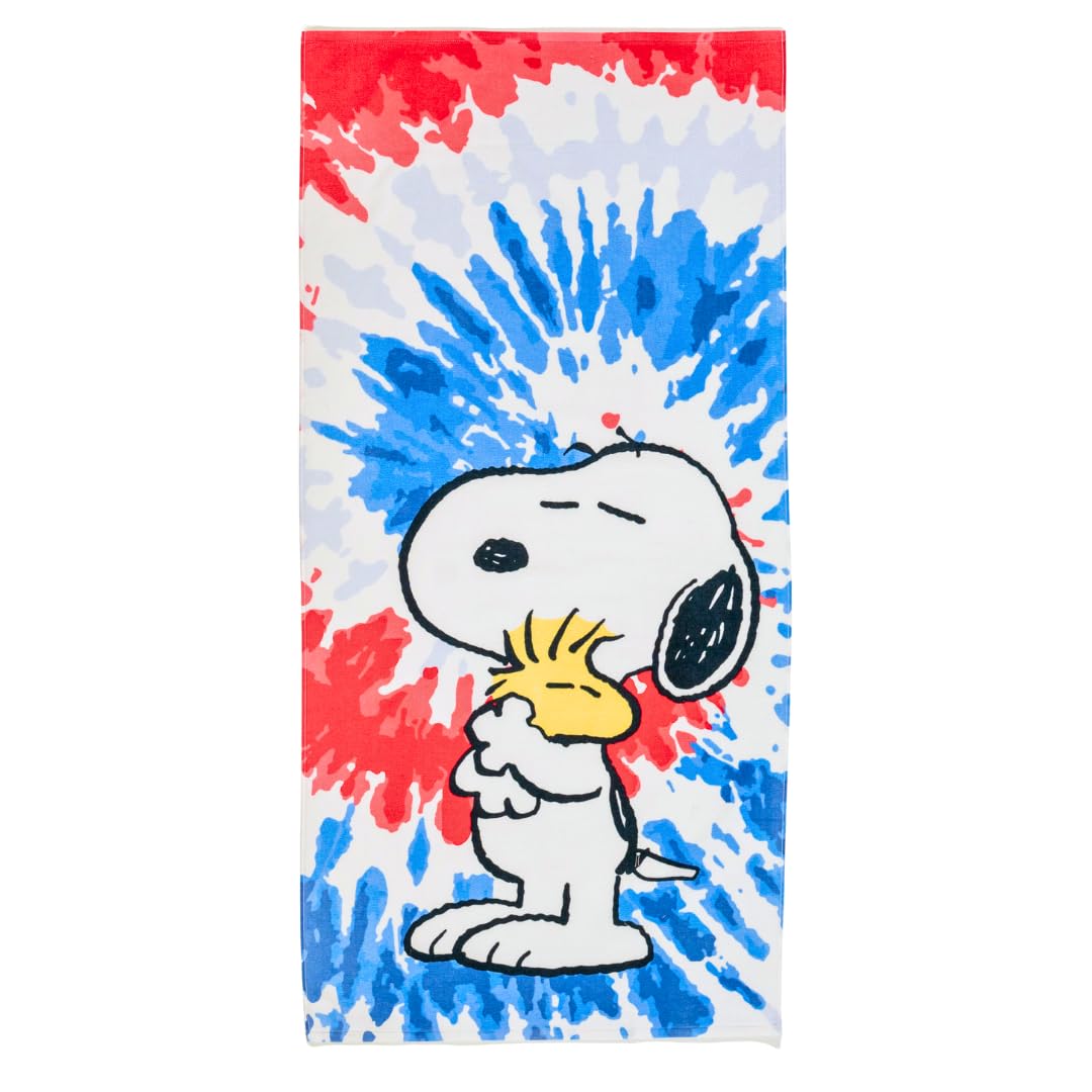 Franco Collectibles Peanuts Snoopy & Woodstock Super Soft Cotton Bath/Pool/Beach Towel, 58 In X 28 In, (100% Officially Licensed