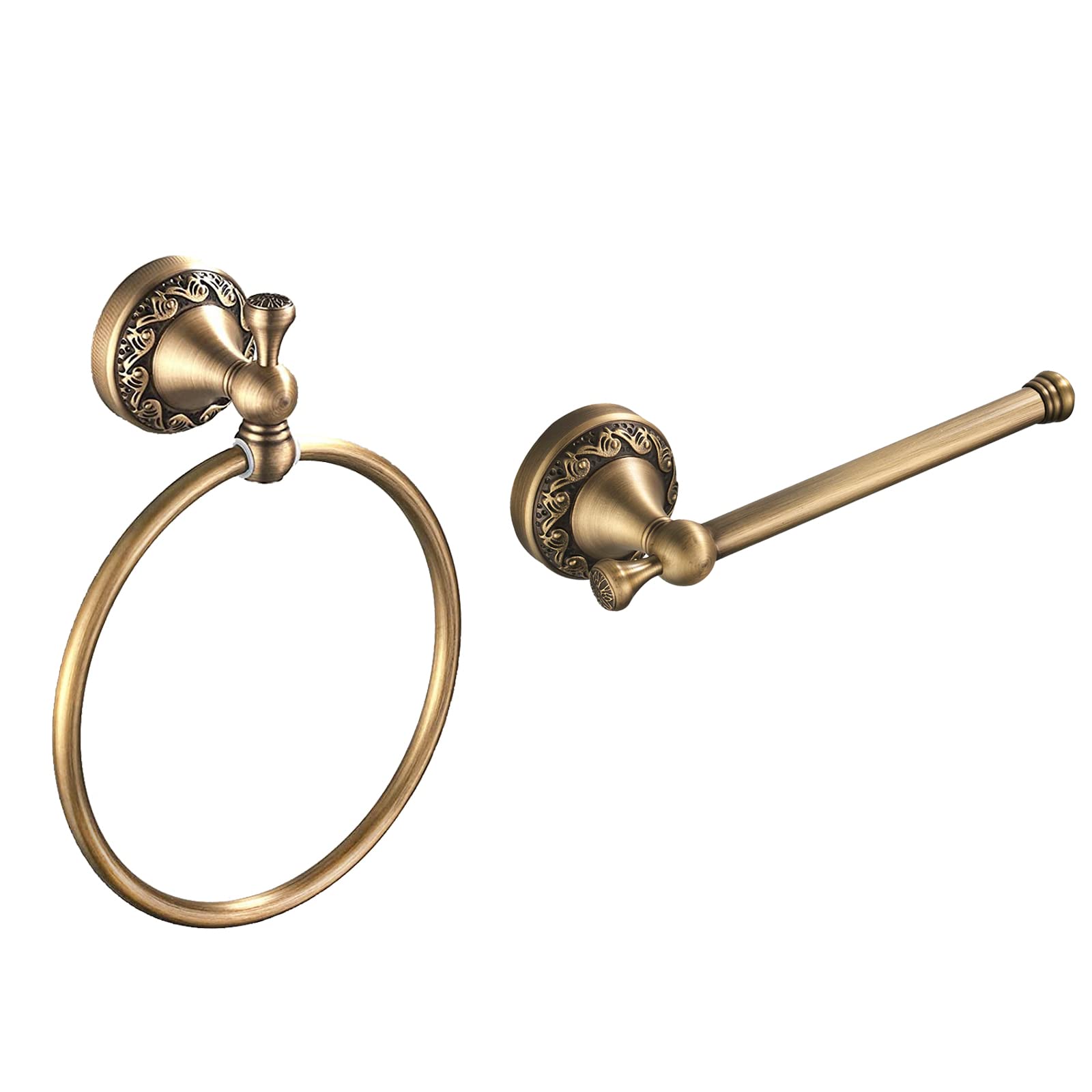 Leyden Brass Toilet Paper Holder,Antique Towel Ring Retro Hand Towel Holder Tissue Roll Paper Hanger Bathroom Accessories Wall M