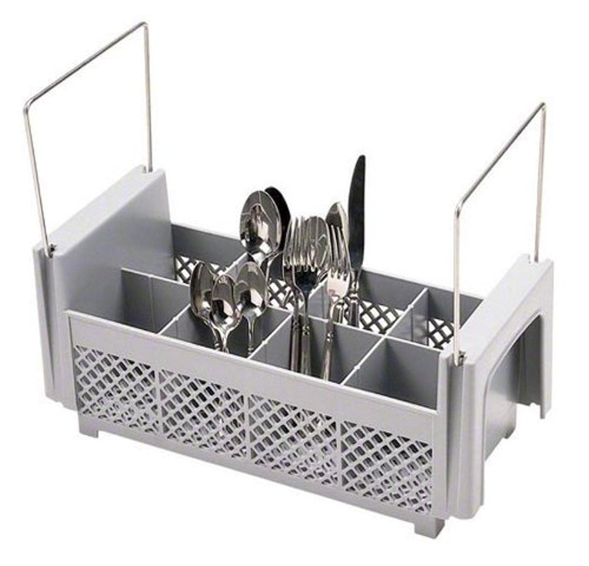 Cambro Half Flatware Basket With Handles Soft Gray 8Fb434-151