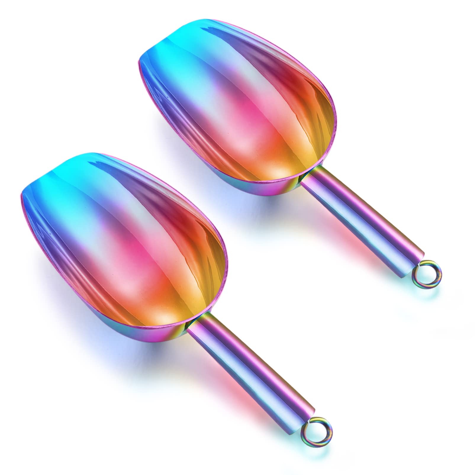 Teamfar Ice Scoop, 5Oz Stainless Steel Canister Small Ice Candy Scoop For Kitchen Dispenser Buffet Jars, Healthy & Sturdy, Multi