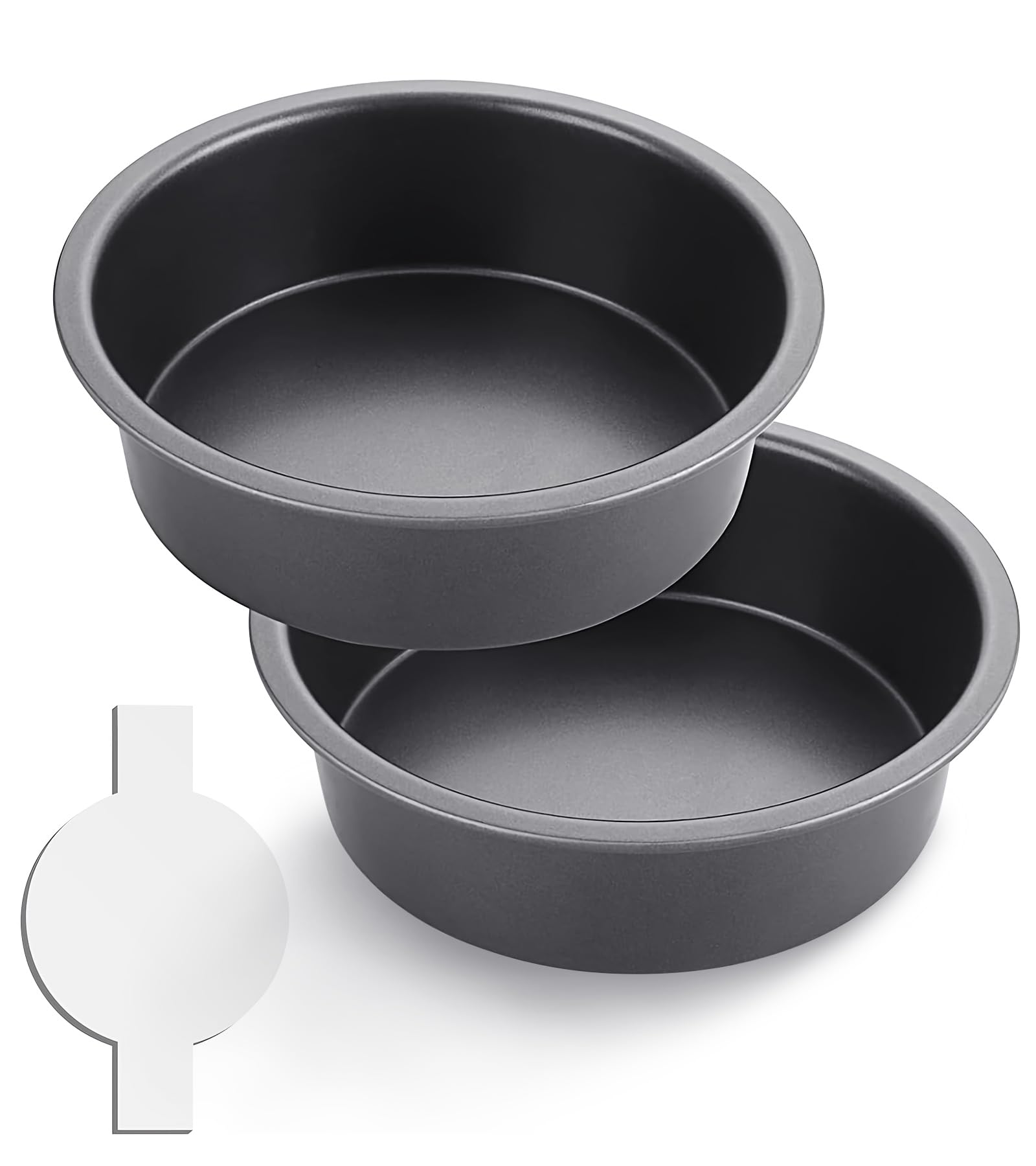 Sago Brothers 8 Inch Round Cake Pan Set for Baking with 60 Pieces Parchment Paper, Nonstick Stainless Steel Baking Pans Set of 2