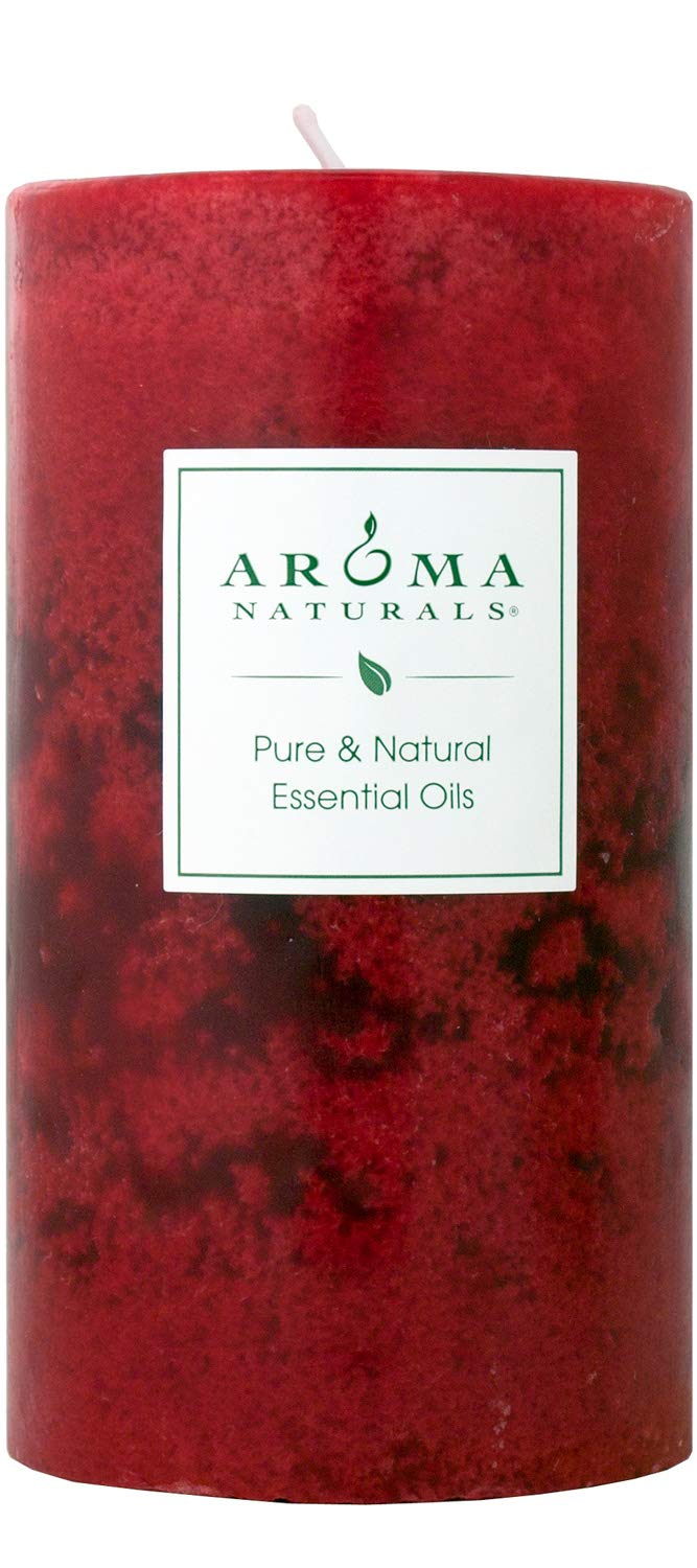Aroma Naturals Holiday Orange, Clove and Cinnamon Essential Oil Scented Pillar Candle, Warm Spice, 2.75 inch x 5 inch