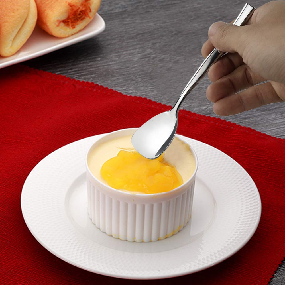 Idomy Set Of 12 Stainless Steel Dessert Ice Cream Spoons, 5.51-Inch
