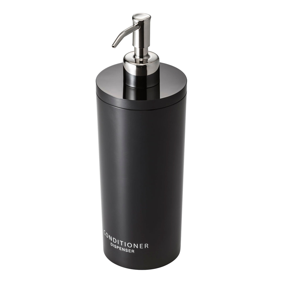 Yamazaki 2931 Tower Conditioner Dispenser Contemporary Bottle Pump For Shower, Round, Black & Silver