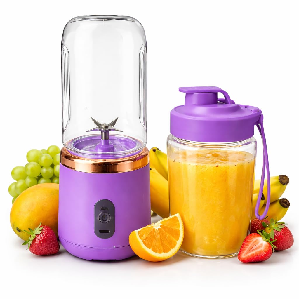 Portable Juicer Mini Blender Mixer Grinder With Usb Rechargeable Battery, Smoothie Maker For Fruits & Vegetables, Small Travel B
