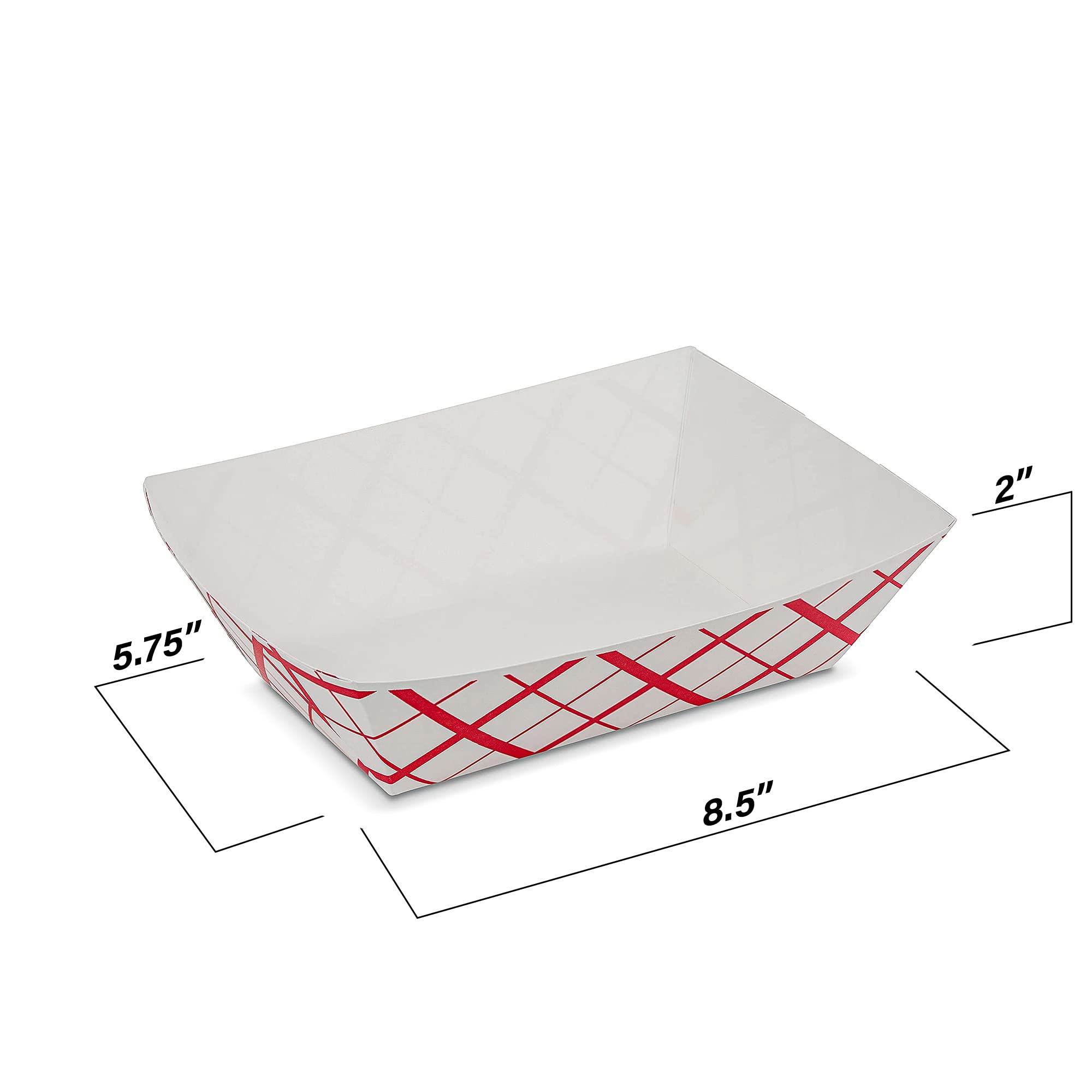 Mt Products 5 Lb. Plaid Lunch Paper Food Trays For Food Truck (Pack Of 50)
