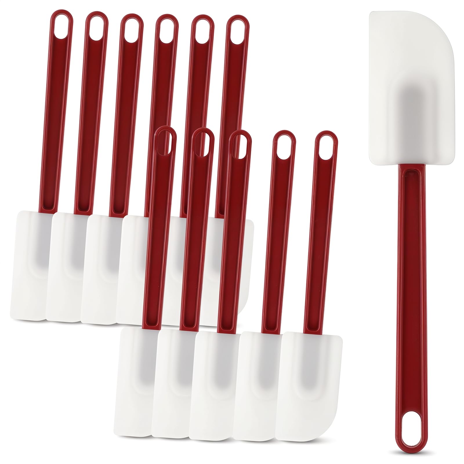 12 Pcs Silicone Rubber Spatula, Commercial Spatula 500 Fahrenheit Heat Resistant, Non Stick Heavy Duty Scraper for Kitchen Cook 