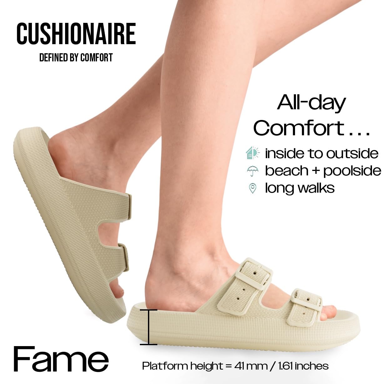 Cushionaire Womens Fame Recovery Cloud Slide With Comfort, Red 7